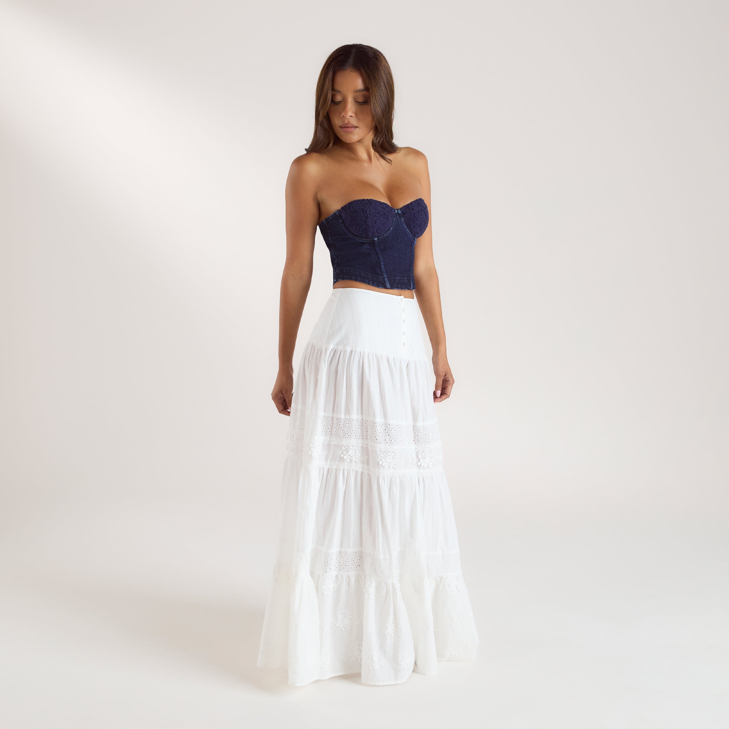 Denim Korsett-Oberteil | Denim Korsett-Oberteil - Indigo