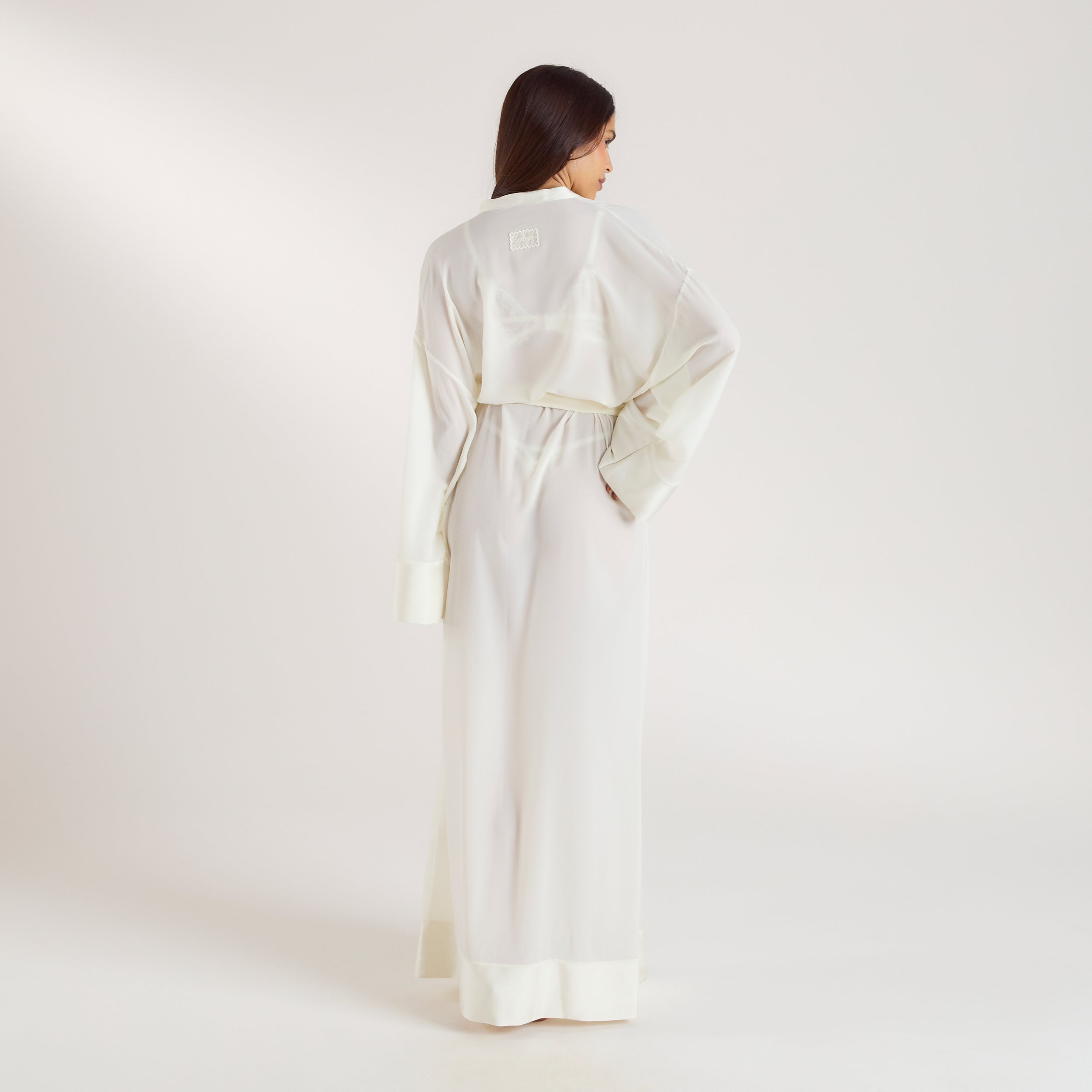 Chiffon Maxi Robe | Chiffon Maxi Robe - Crèmefarben