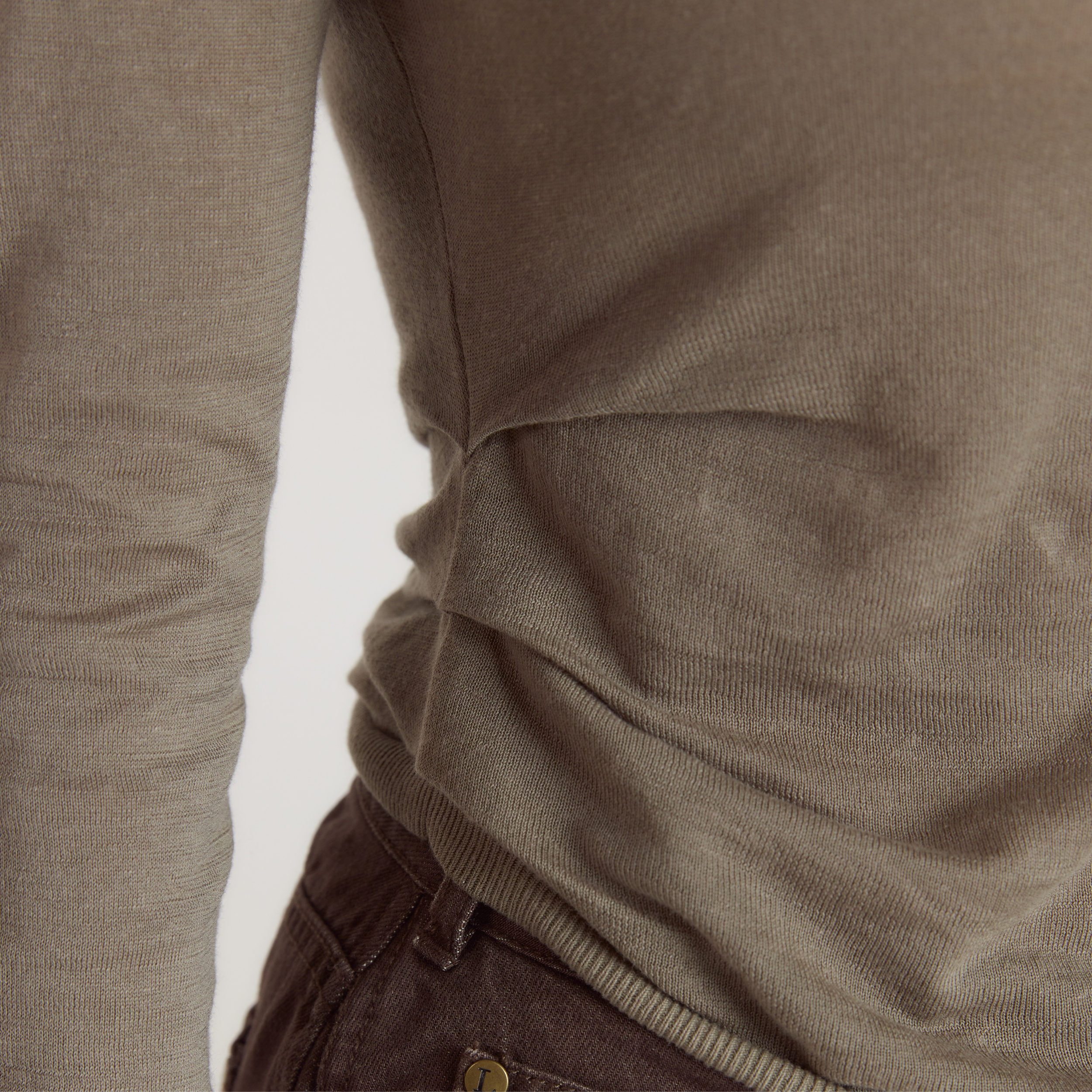 Aysymetrisches Feinstrick-Oberteil | Aysymetrisches Feinstrick-Oberteil - Thymian