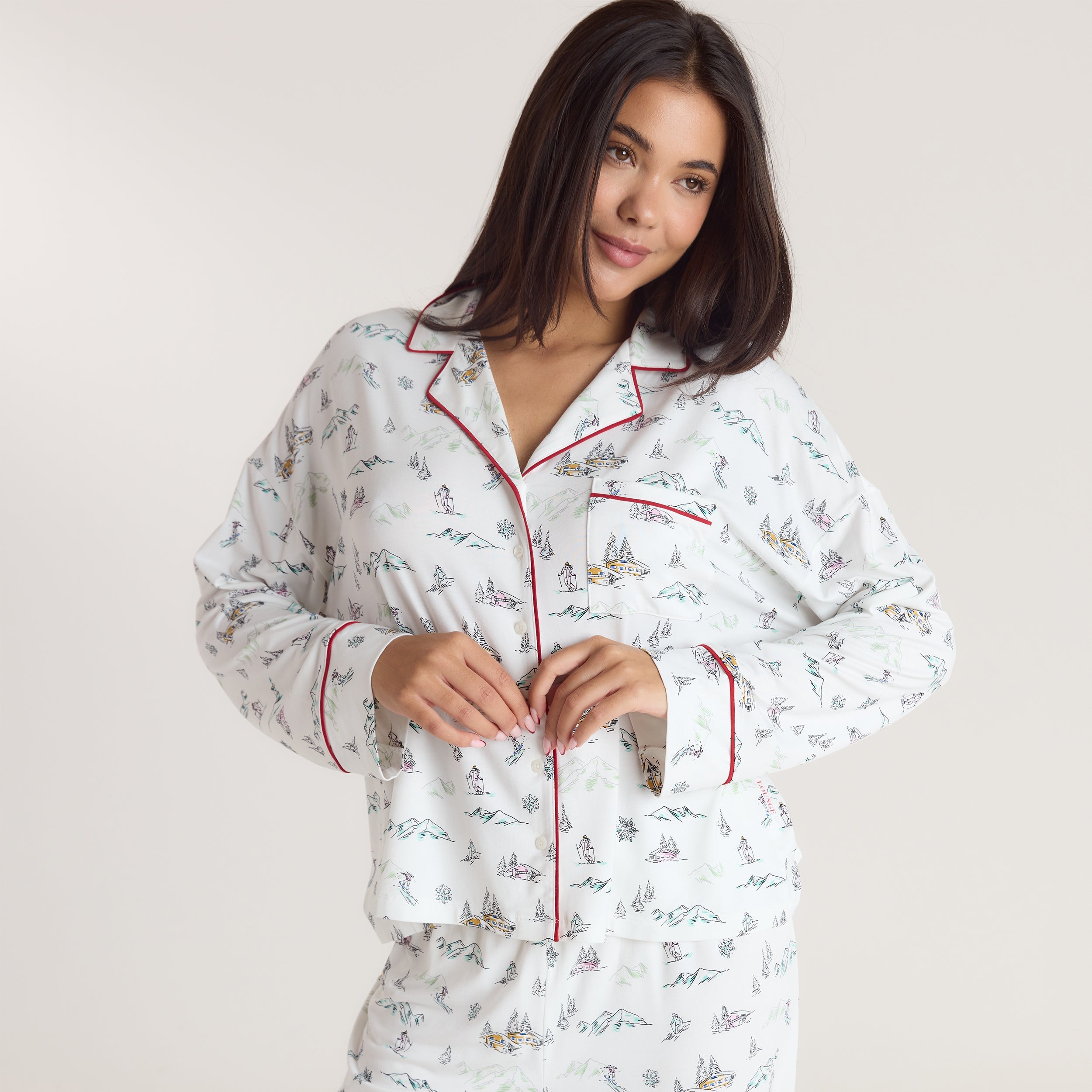 Alpine Dreams Pyjamahemd  | Alpine Dreams Pyjamahemd  - Ski Muster