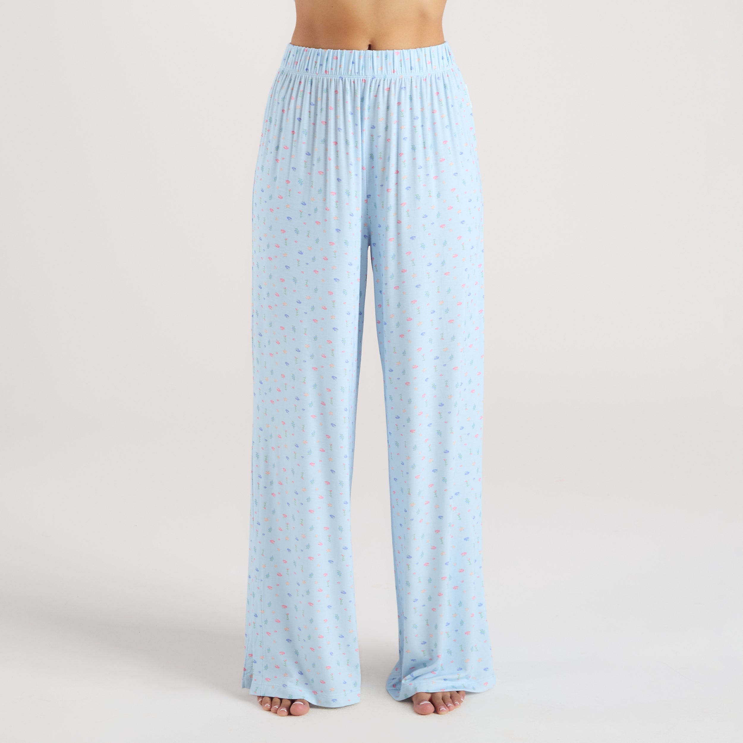 Modal Pyjama-Unterteil | Modal Pyjama-Unterteil - Florales Blau