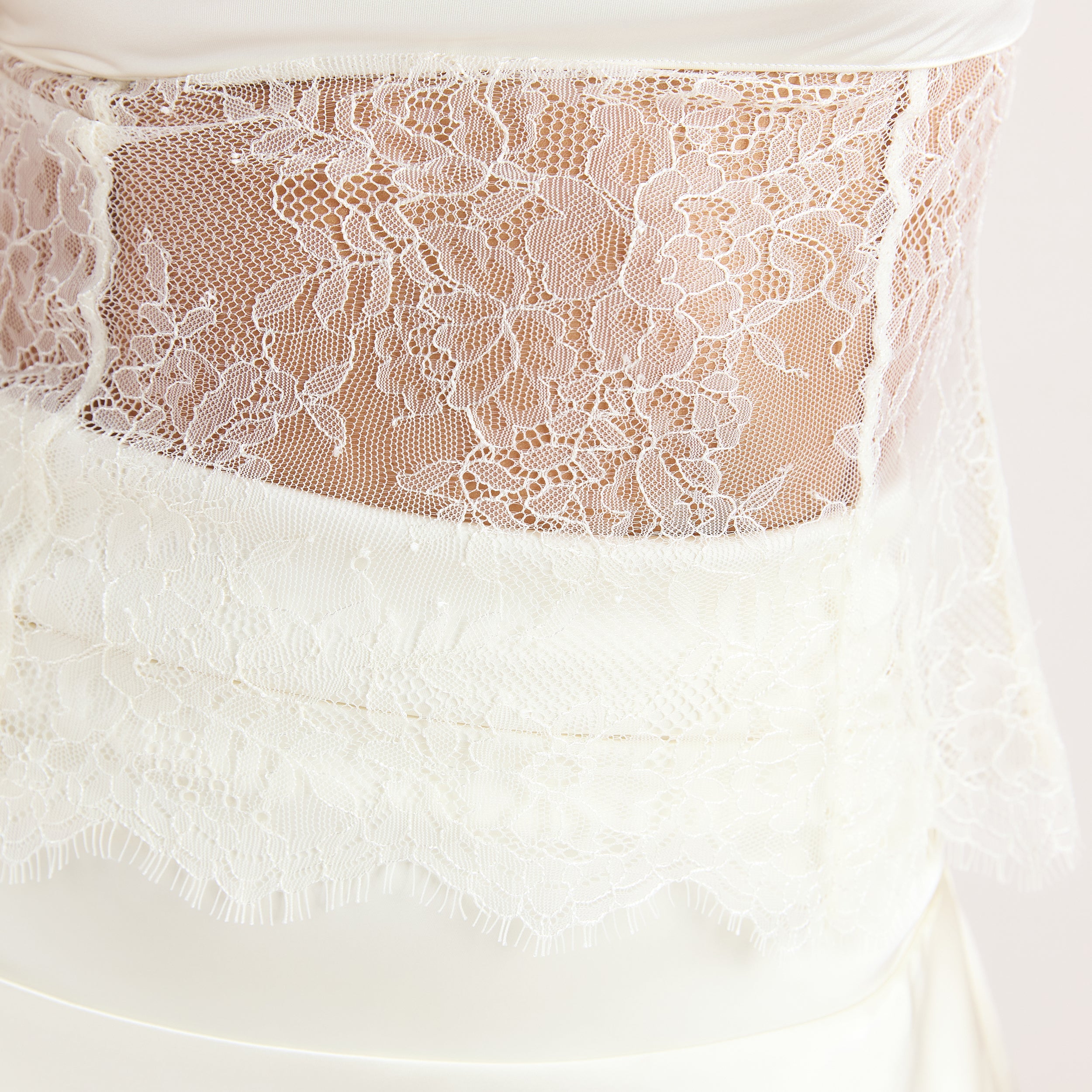 Satiniertes Cami-Top | Satiniertes Cami-Top - Crèmefarbe