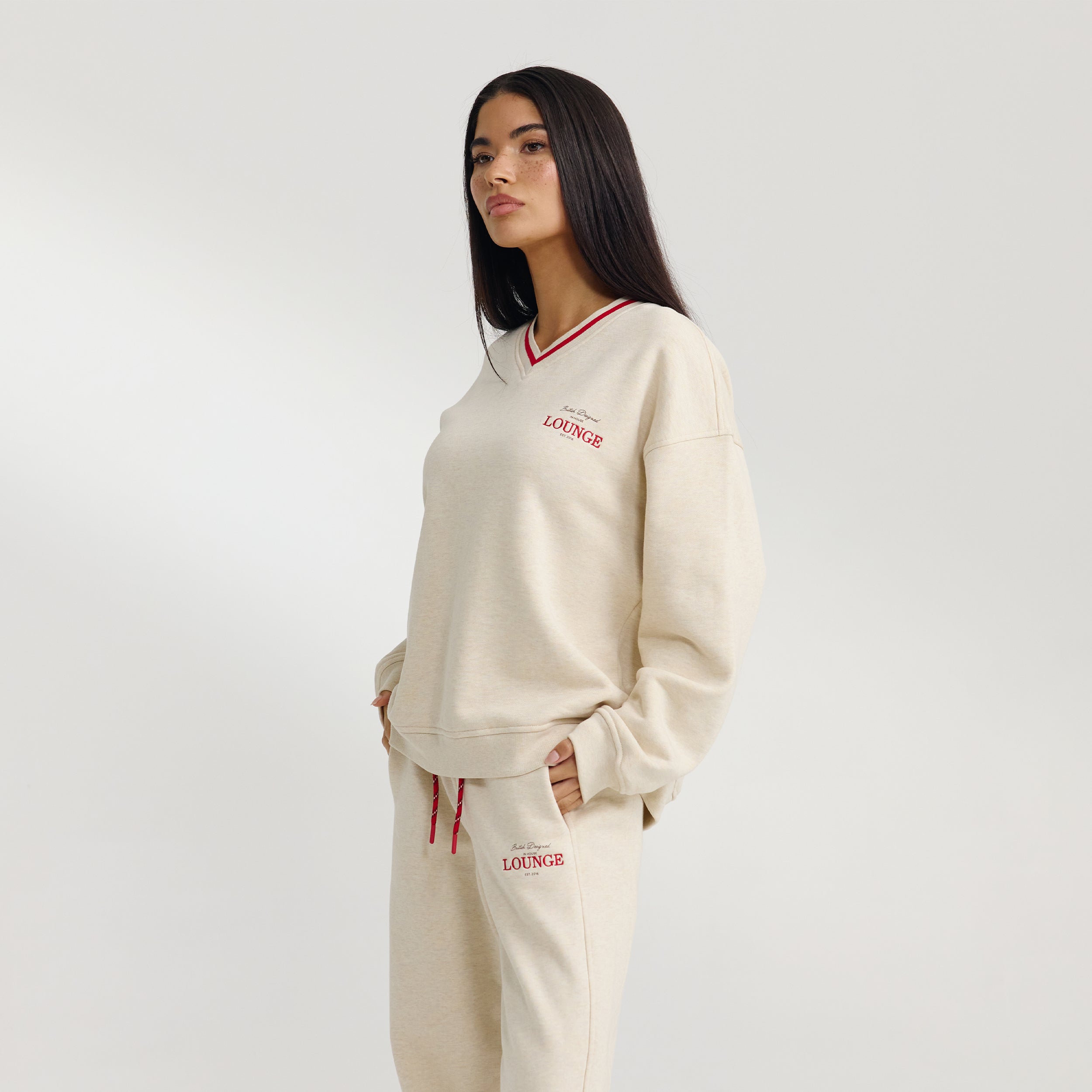 V-Neck Pullover | V-Neck Pullover - Haferflocken