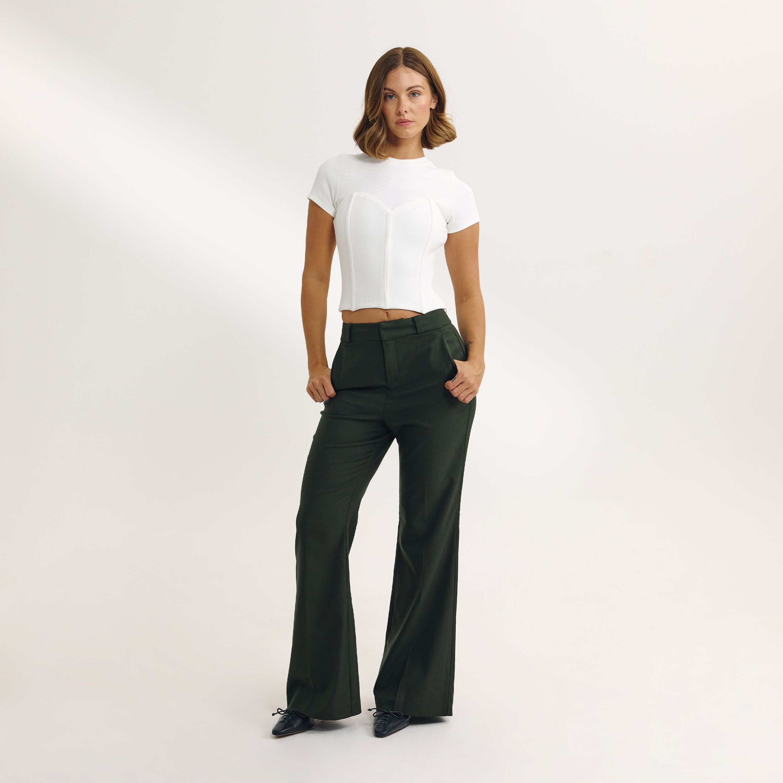 Korsett-T-Shirt | Korsett-T-Shirt - Weißgrau