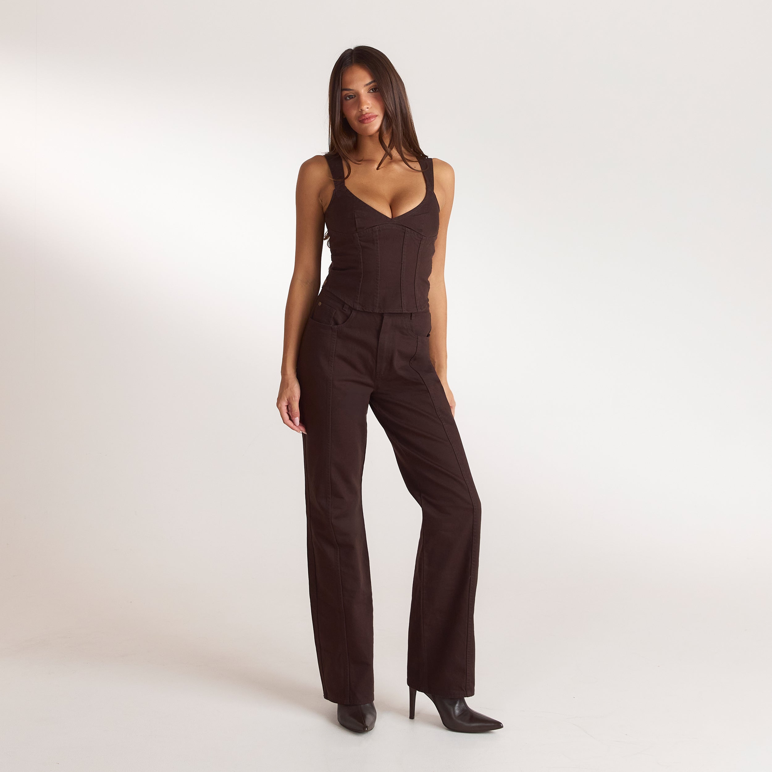 Denim Gerade-Jeans | Denim Gerade-Jeans - Schokolade