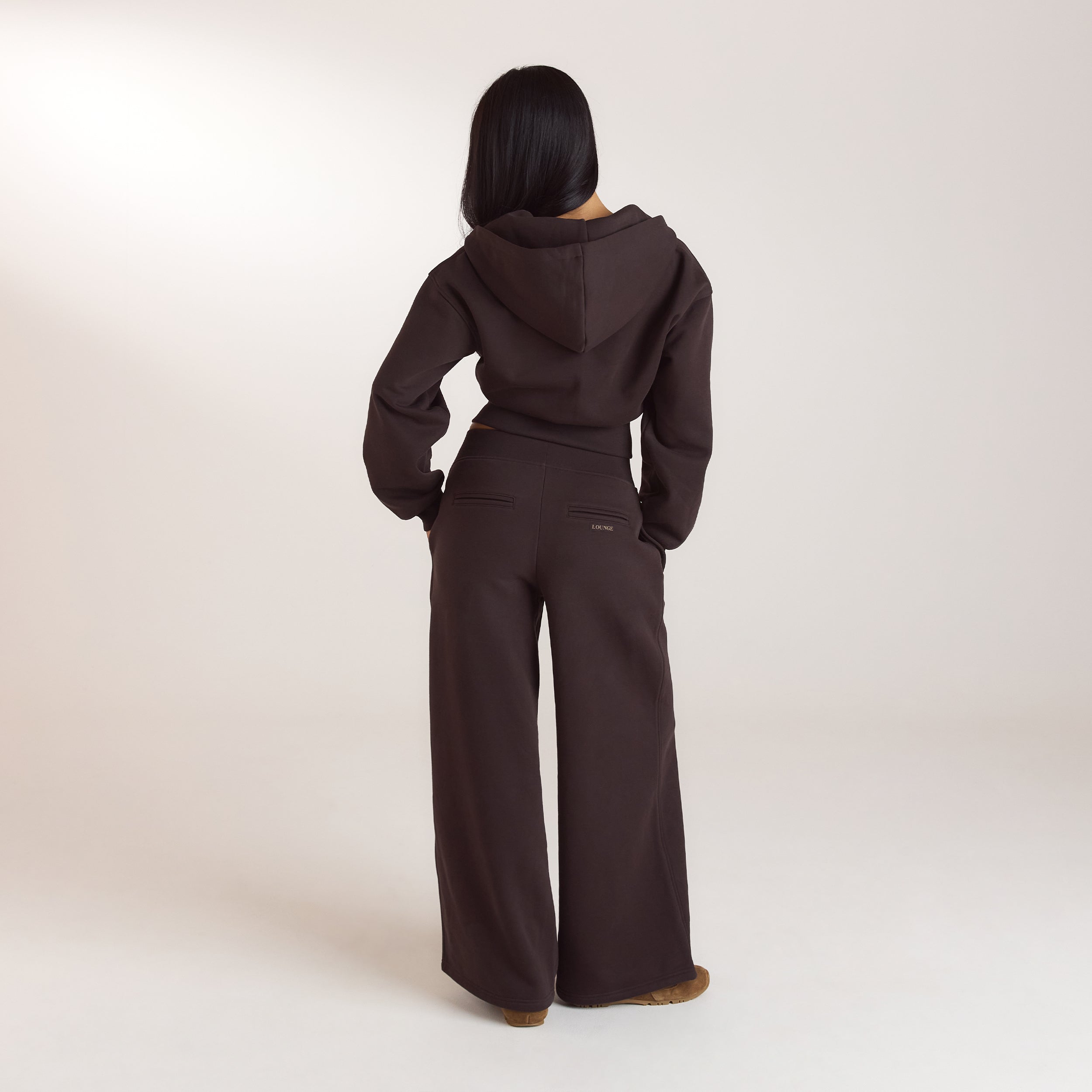 Taillierter Zip-Hoodie | Taillierter Zip-Hoodie - Dunkle Schokolade
