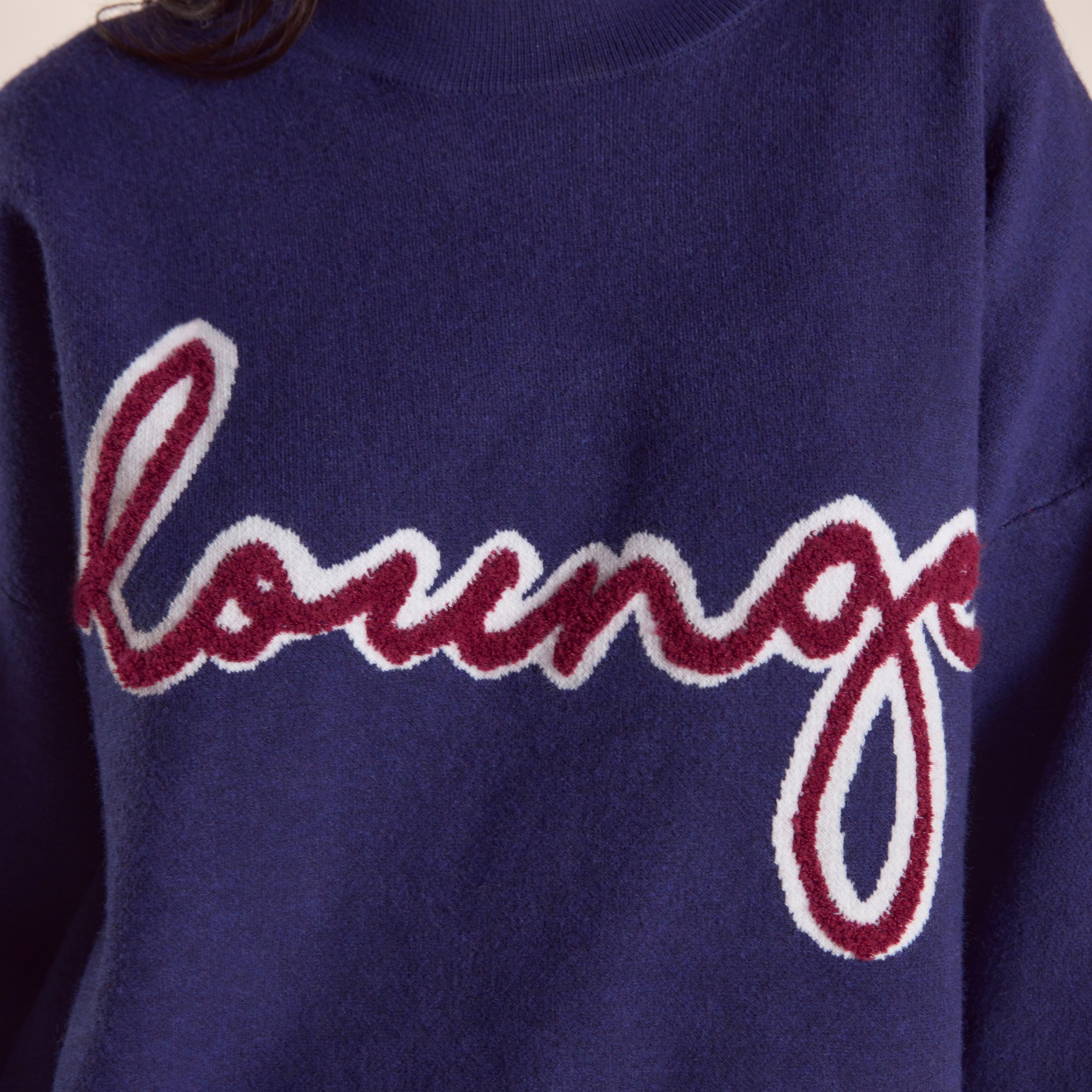 Logo Strick-Pullover | Logo Strick-Pullover - Marineblau