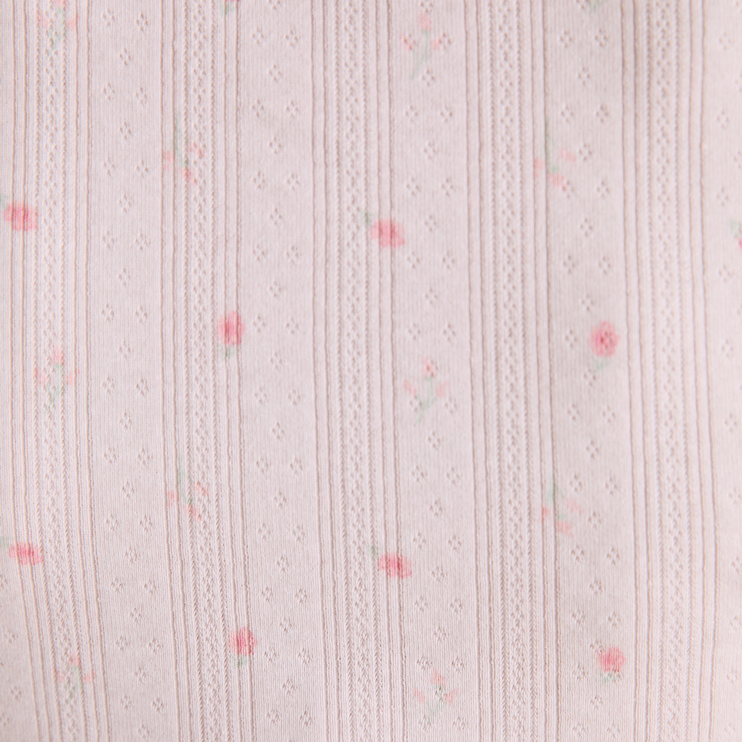 Pointelle Pyjama-Oberteil | Pointelle Pyjama-Oberteil - Florales Rosa