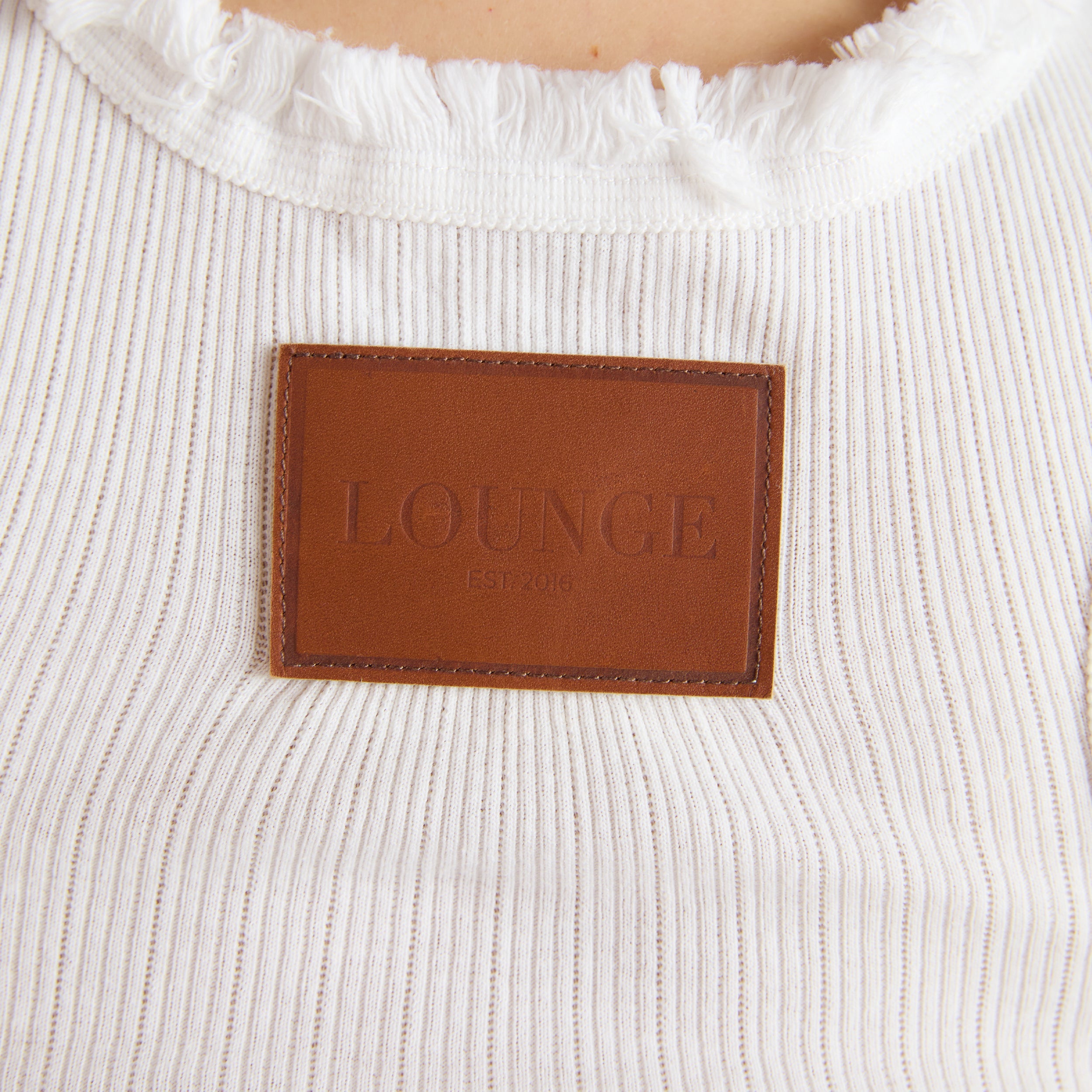 Geripptes Tanktop mit Fransen | Geripptes Tanktop mit Fransen - Weiß