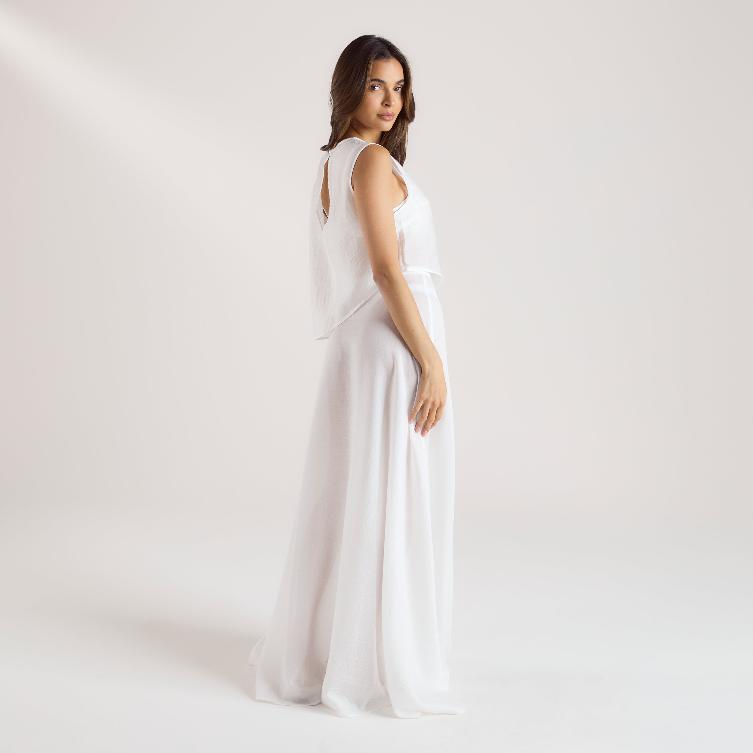 Transparenter Maxirock | Transparenter Maxirock - Weiß