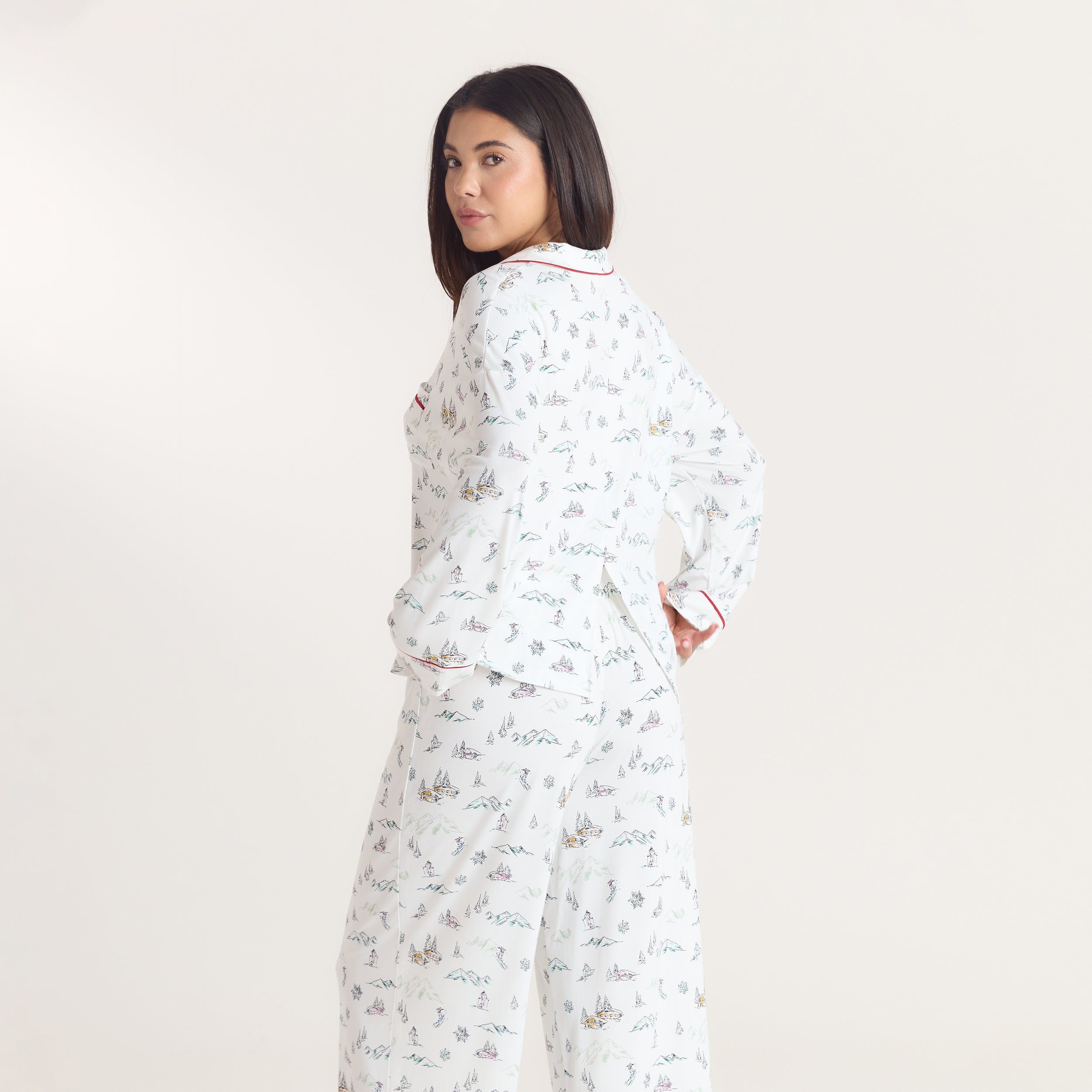 Alpine Dreams Pyjamahemd  | Alpine Dreams Pyjamahemd  - Ski Muster