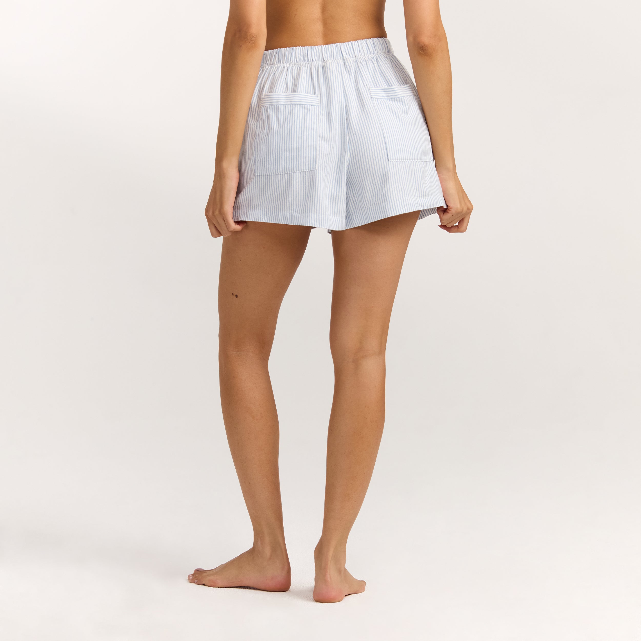 Gestreifte Pyjama-Shorts | Gestreifte Pyjama-Shorts - Blauer Streifen