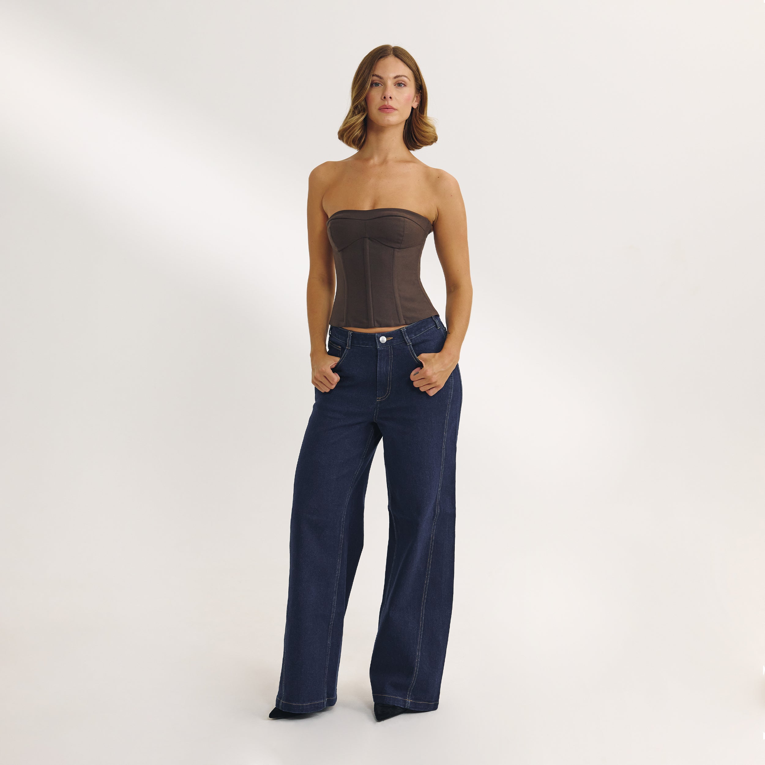 Bandeau-Korsett | Bandeau-Korsett - Dunkelbraun