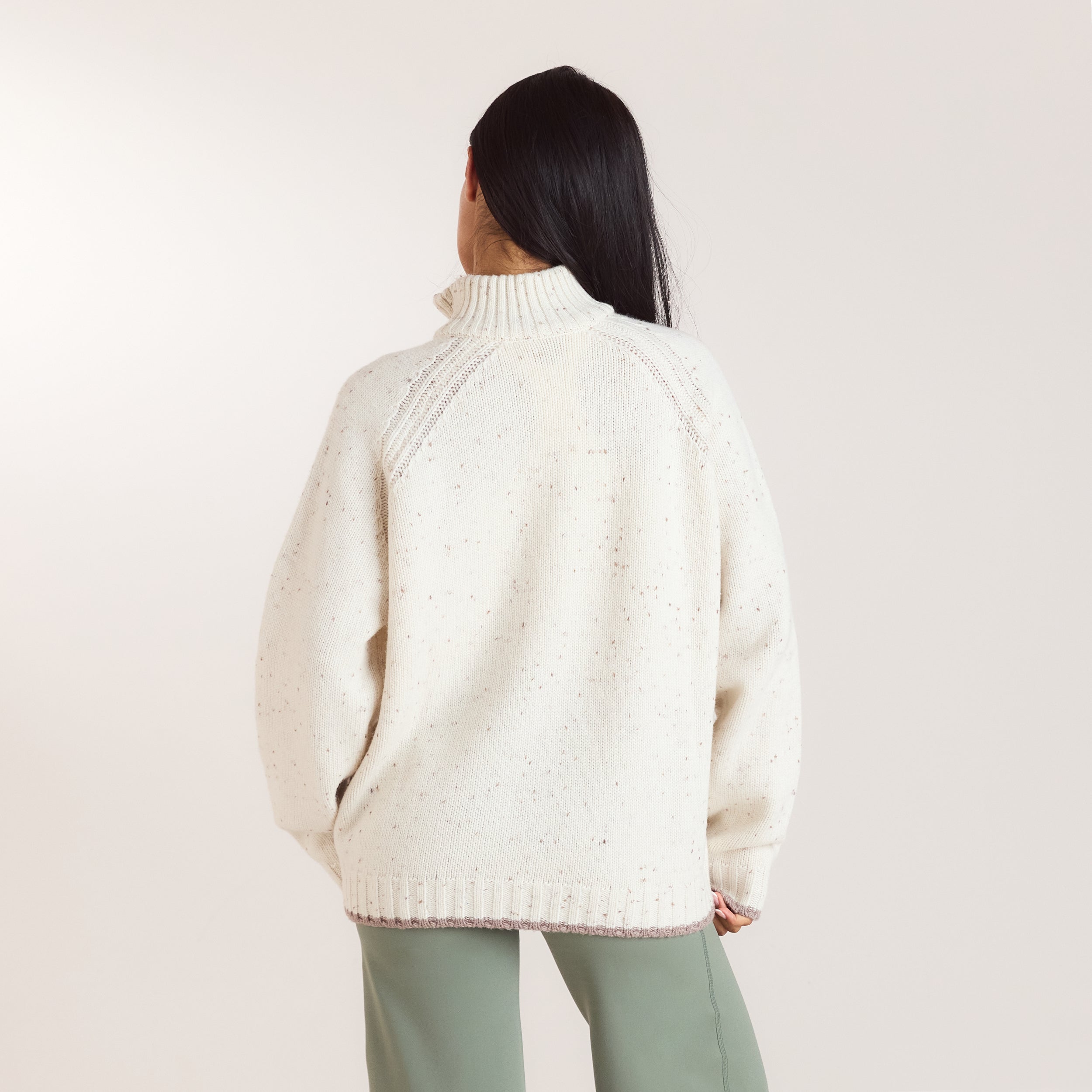 Strickpullover aus Wollmischung | Strickpullover aus Wollmischung - Crèmefarbe