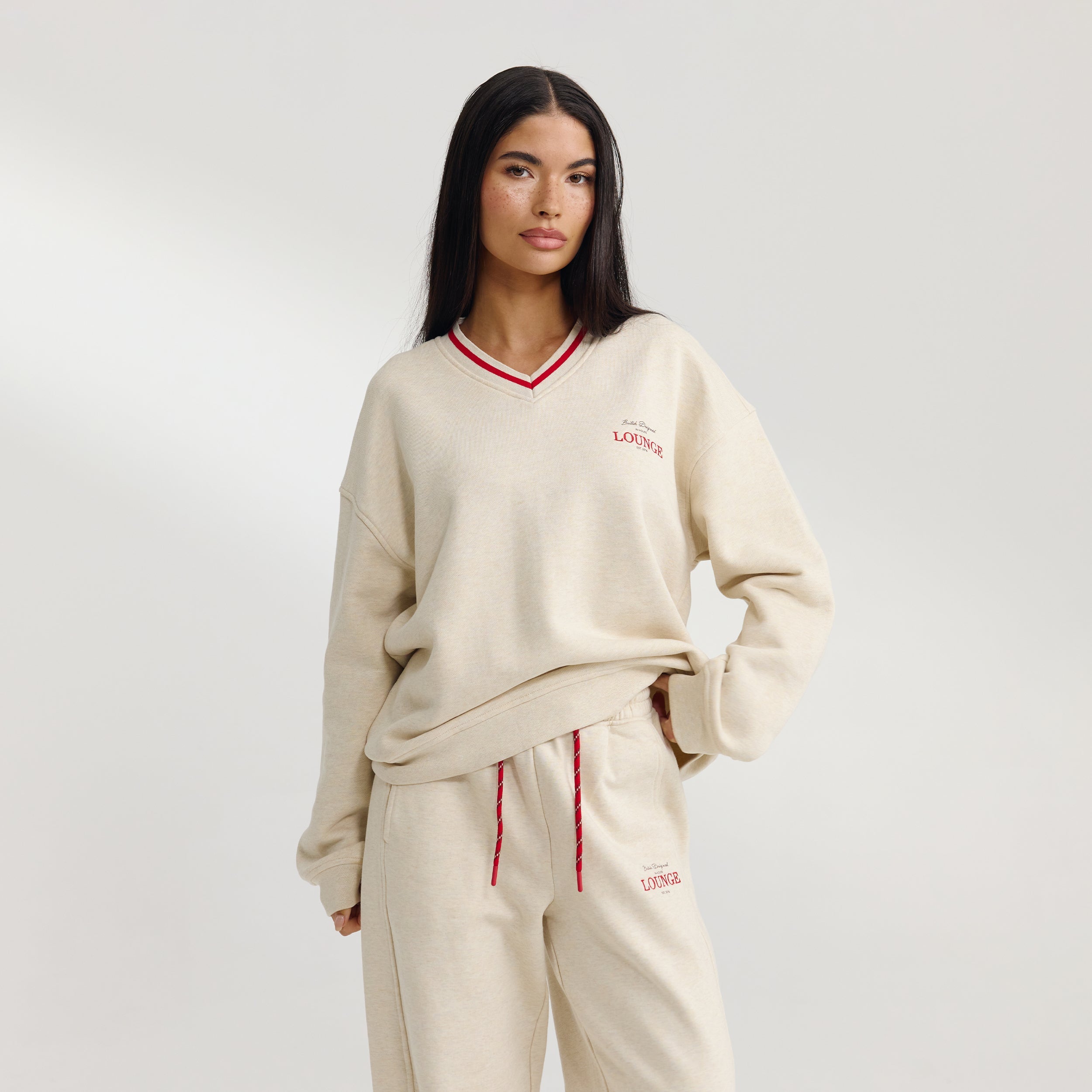 V-Neck Pullover | V-Neck Pullover - Haferflocken