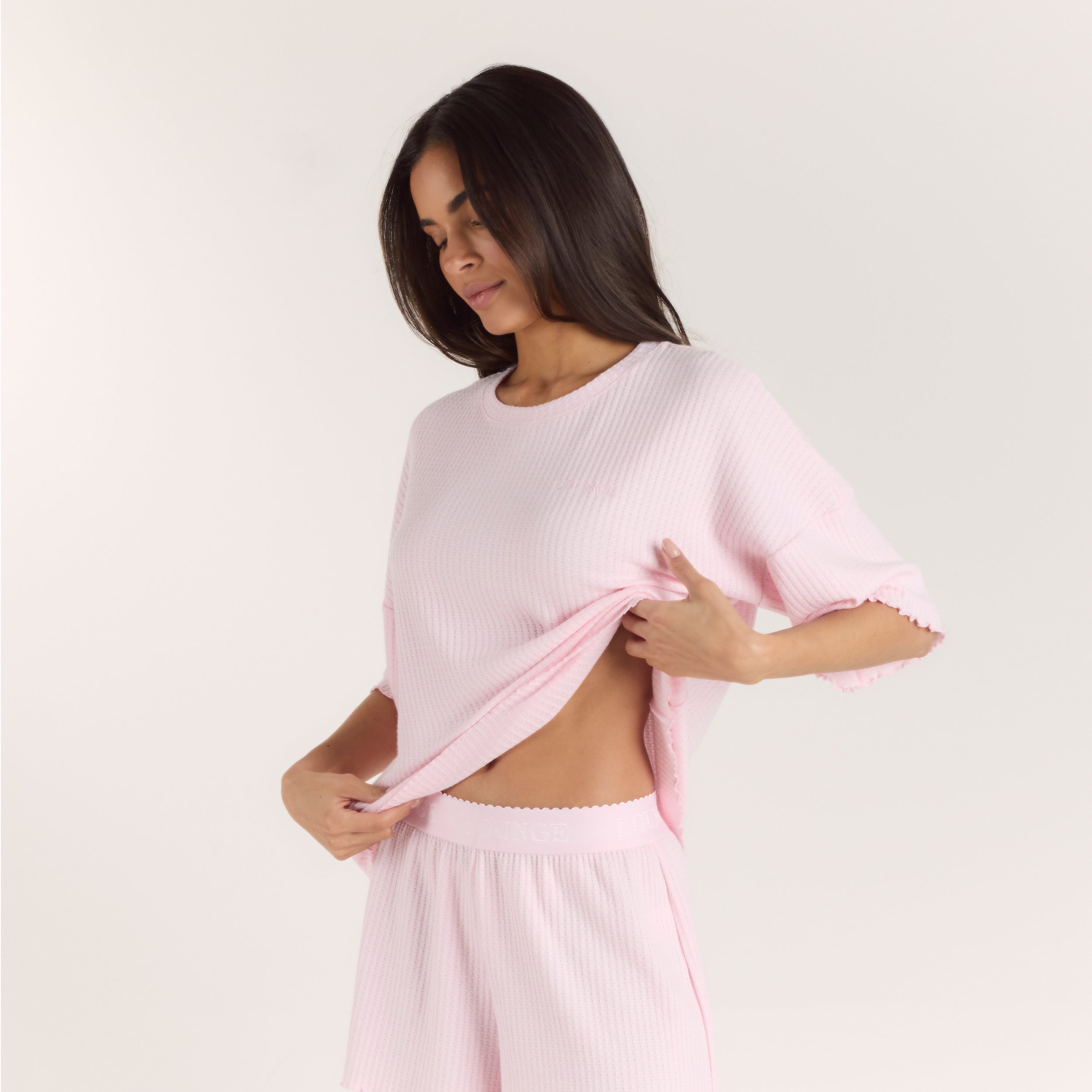 Soft Waffle Pyjama-Top | Soft Waffle Pyjama-Top - Rosa