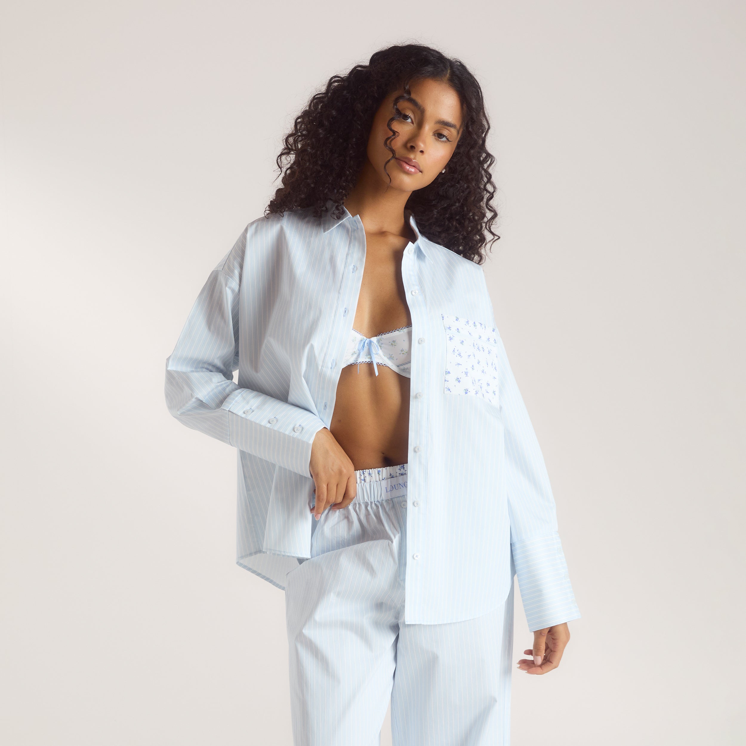 Bloom & Stripe Pyjamahemd | Bloom & Stripe Pyjamahemd - Blau
