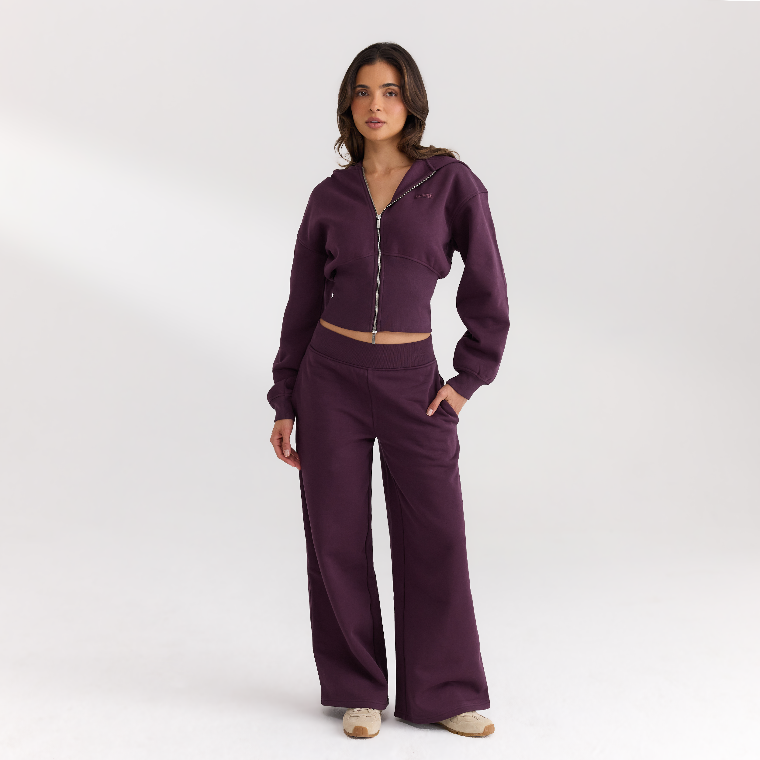 Taillierte Zip-Up Hoodie | Taillierte Zip-Up Hoodie - Kirschlack