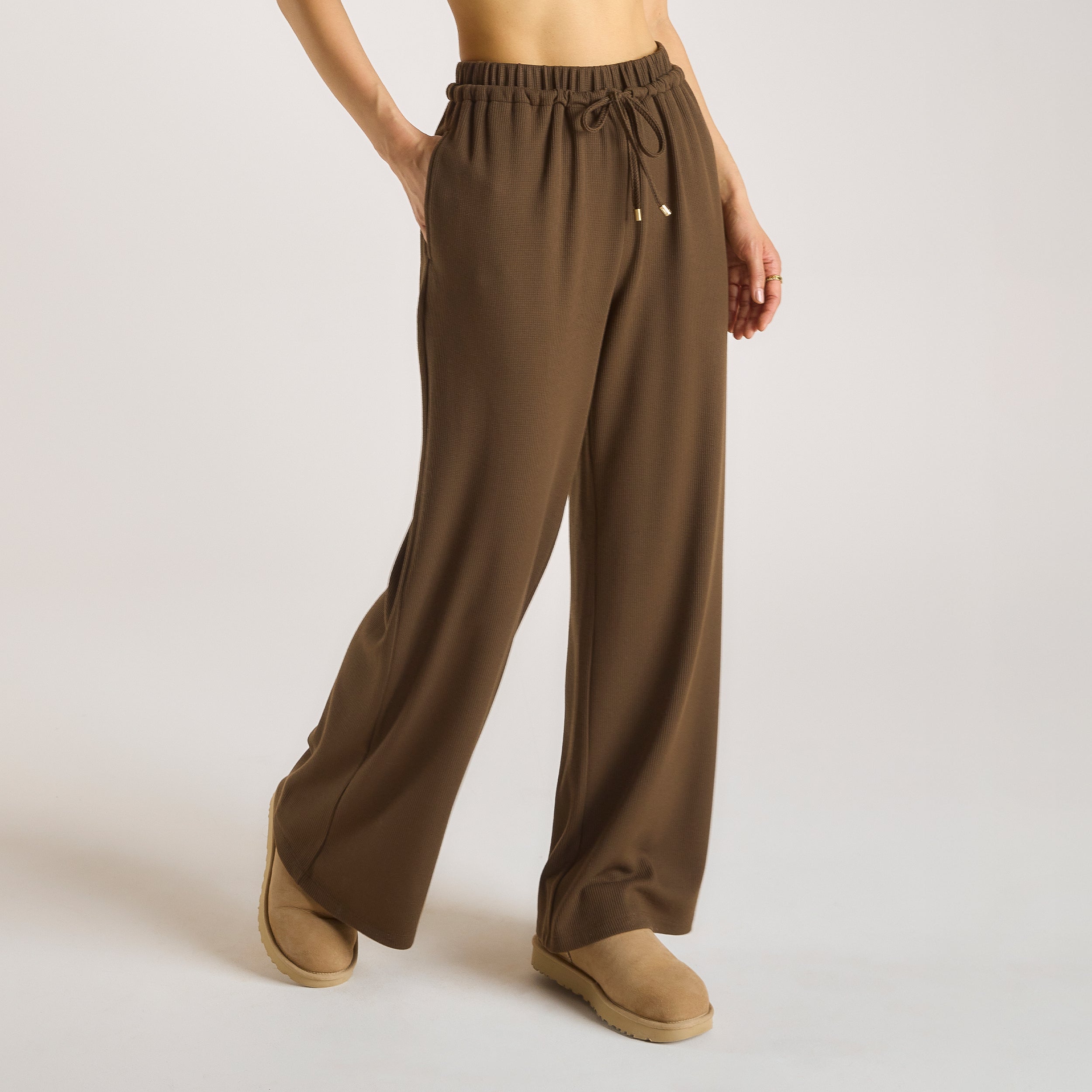 Waffle Weite Hose | Waffle Weite Hose - Schokolade