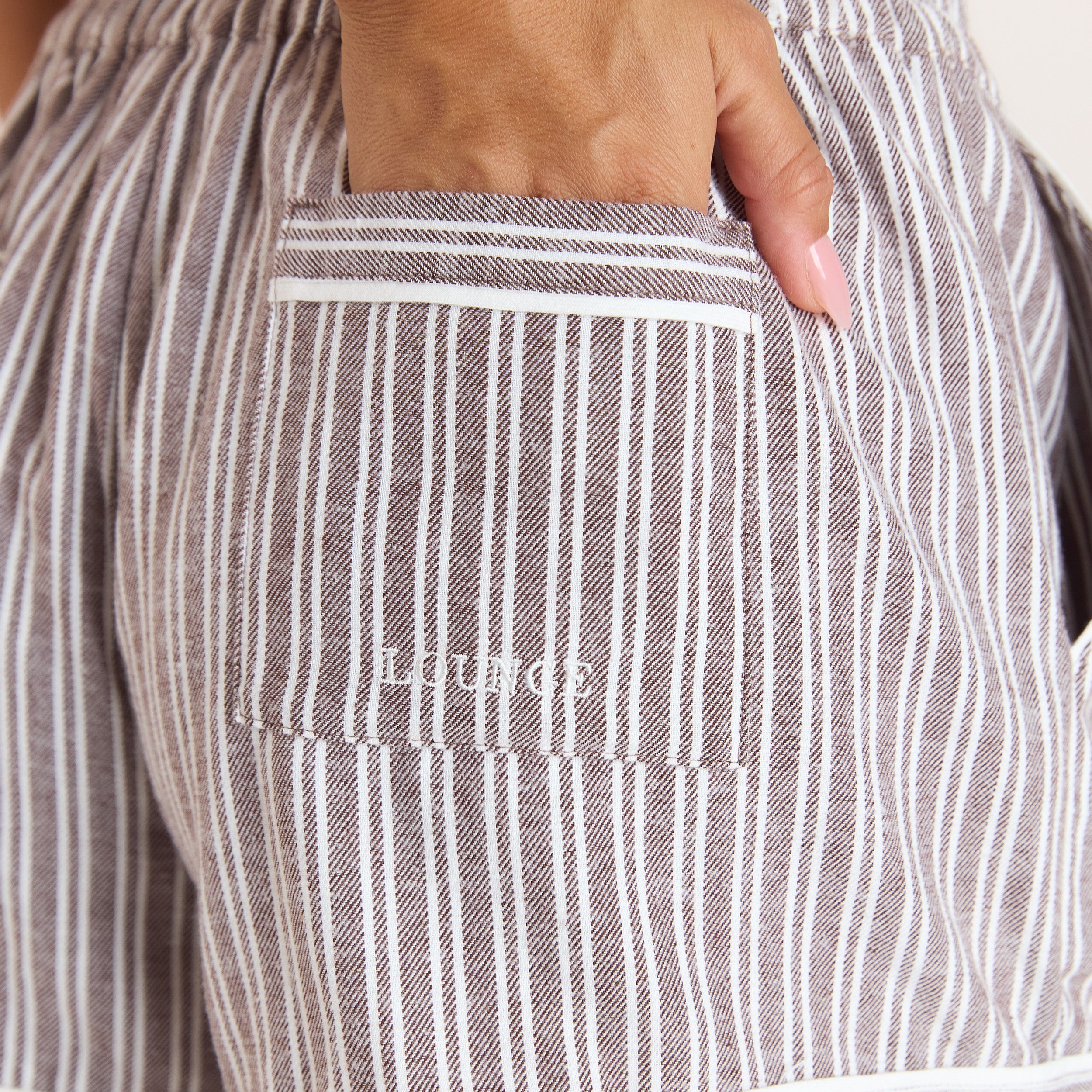 Stripe Pyjama Shorts | Stripe Pyjama Shorts - Schokolade