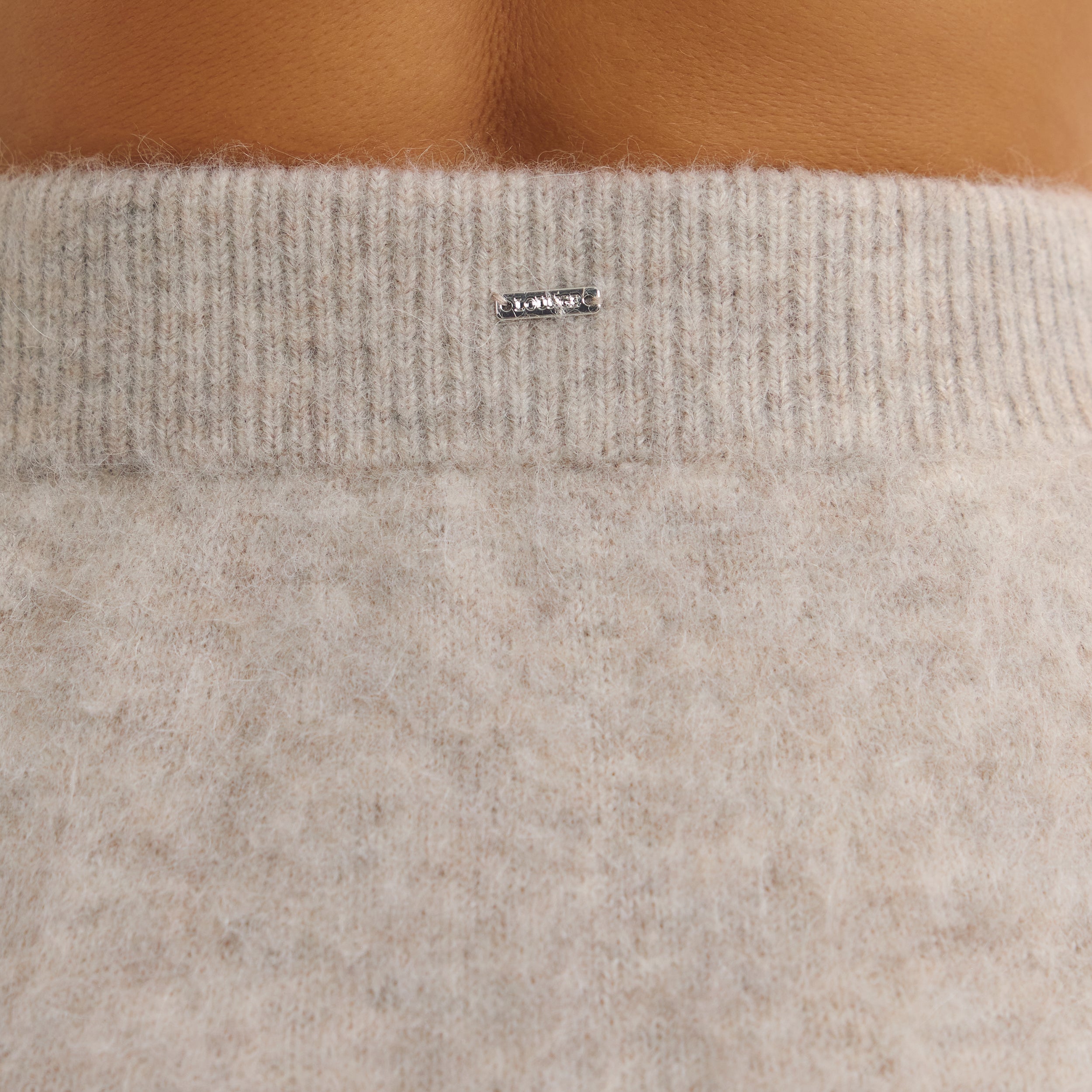 Gestrickter Minirock | Gestrickter Minirock - Hellbraun