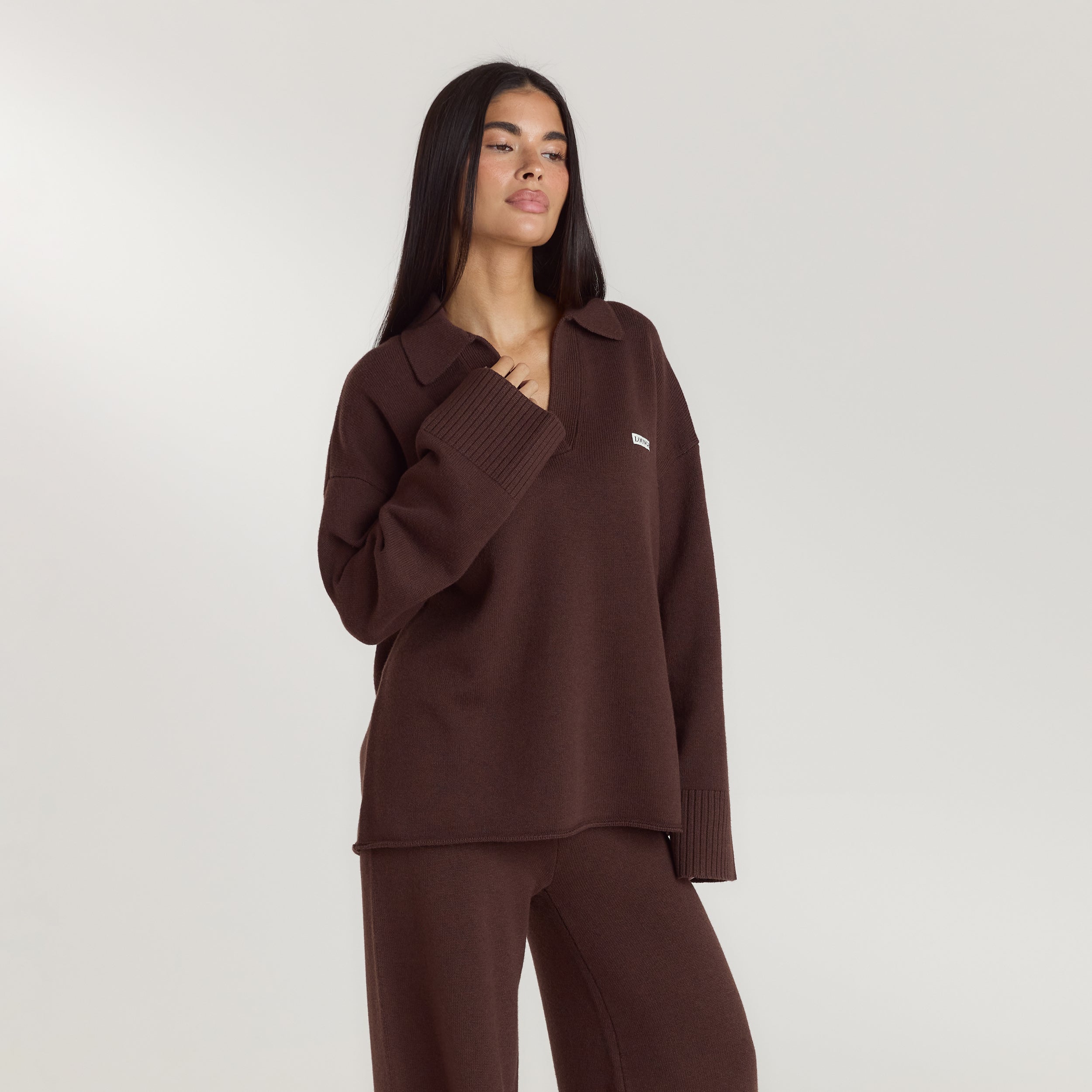 Knopfleister Pullover | Knopfleister Pullover - Schokolade