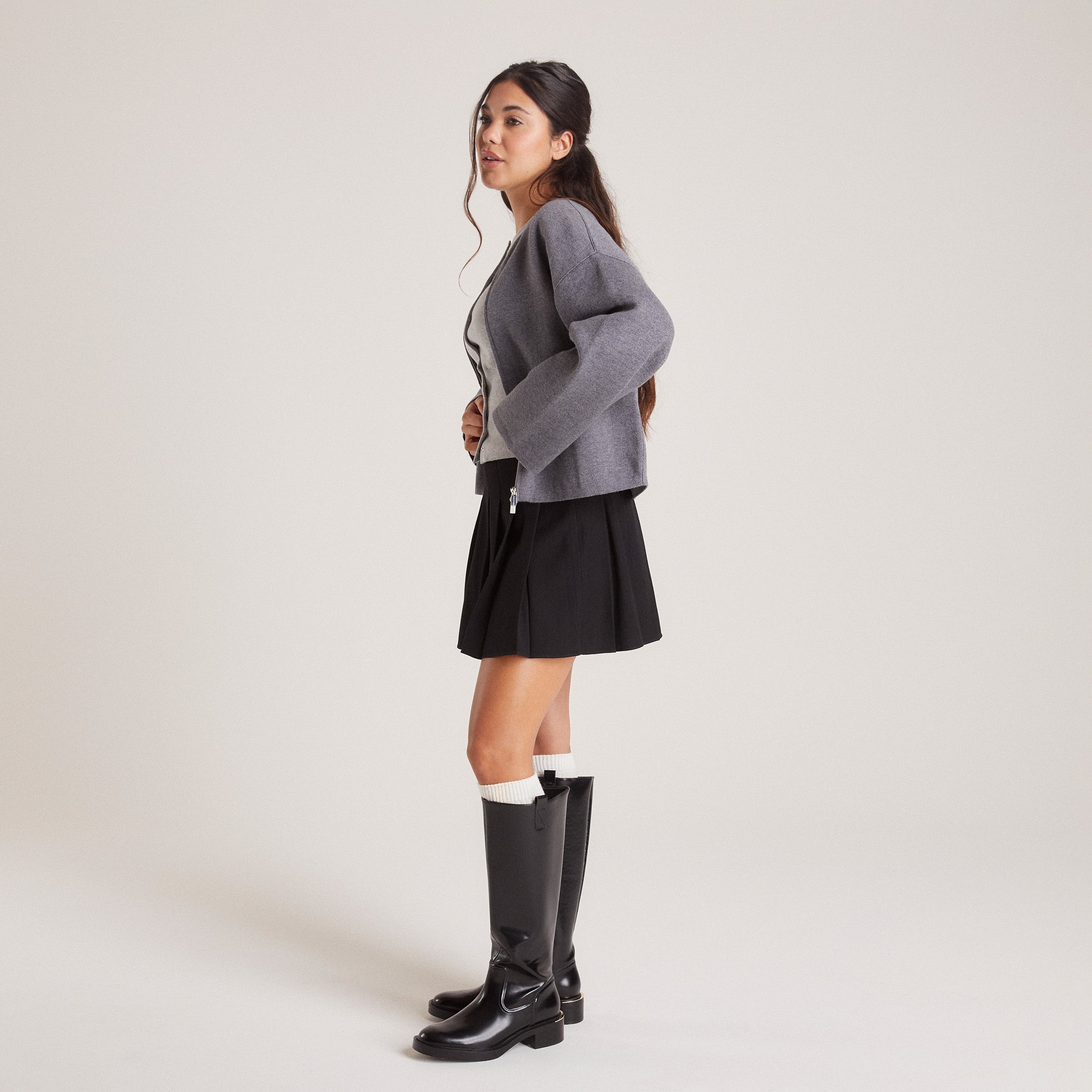 Cardigan mit Reißverschluss | Cardigan mit Reißverschluss - Anthrazit