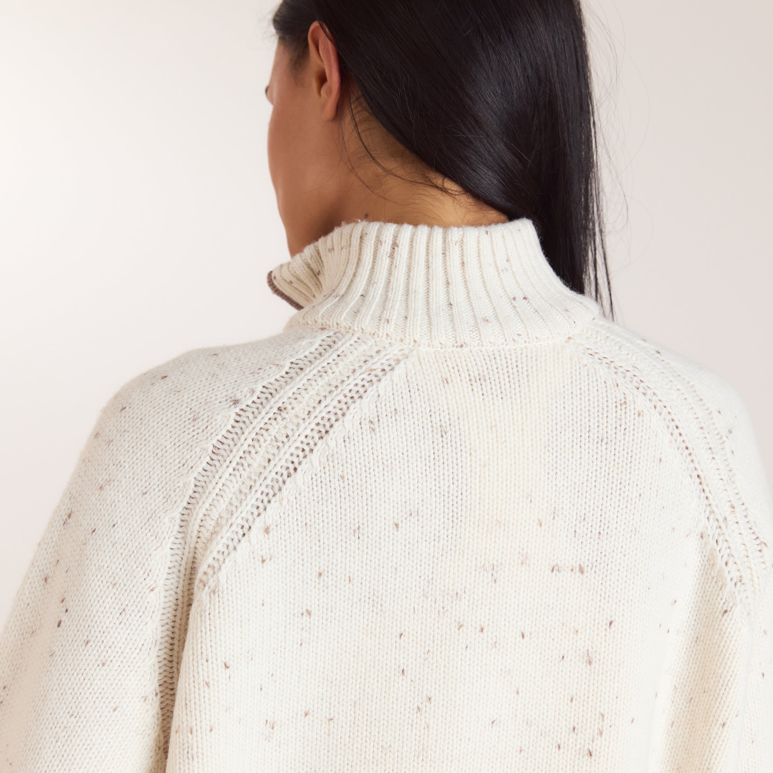 Strickpullover aus Wollmischung | Strickpullover aus Wollmischung - Crèmefarbe