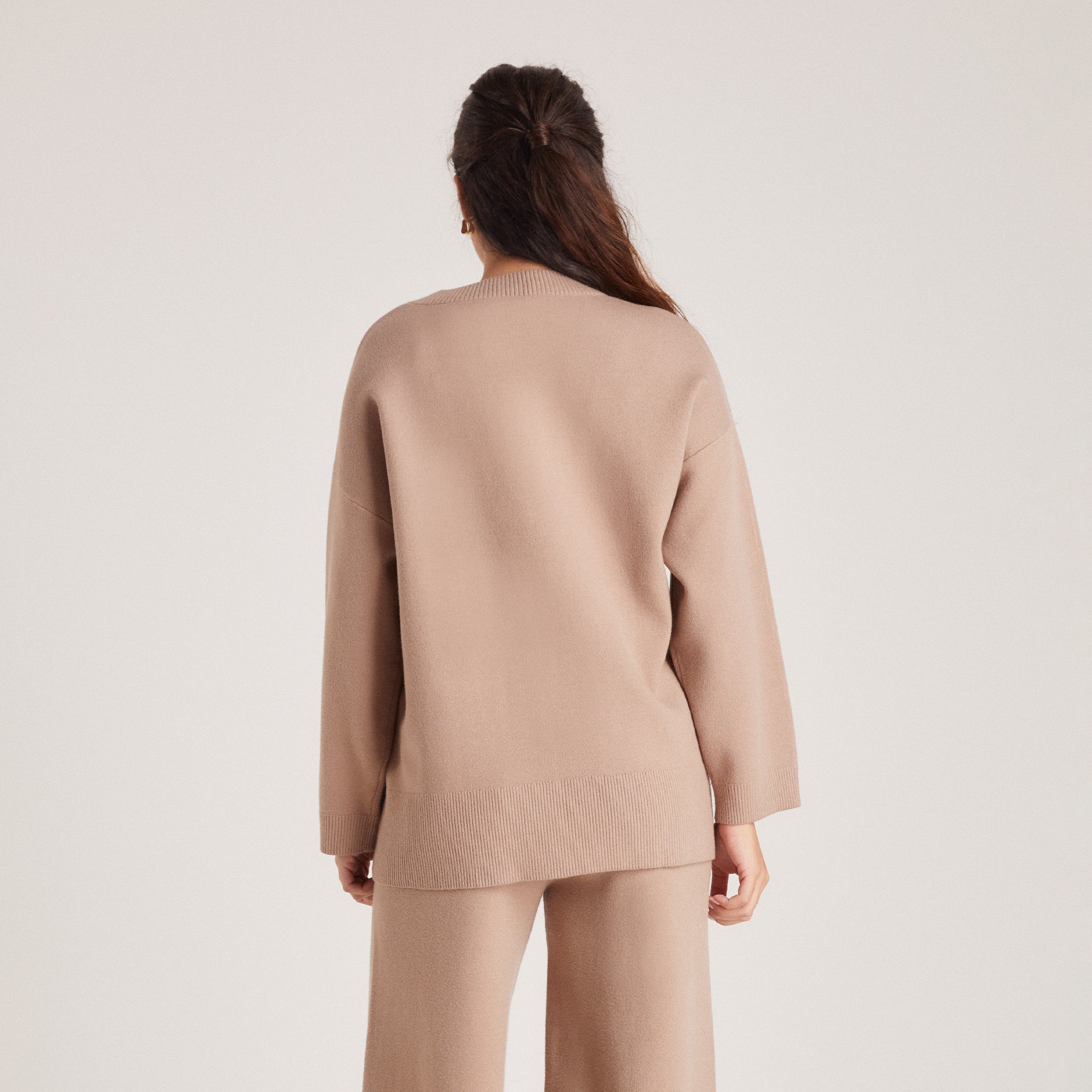 Gestrickter Pullover | Gestrickter Pullover - Hellbraun