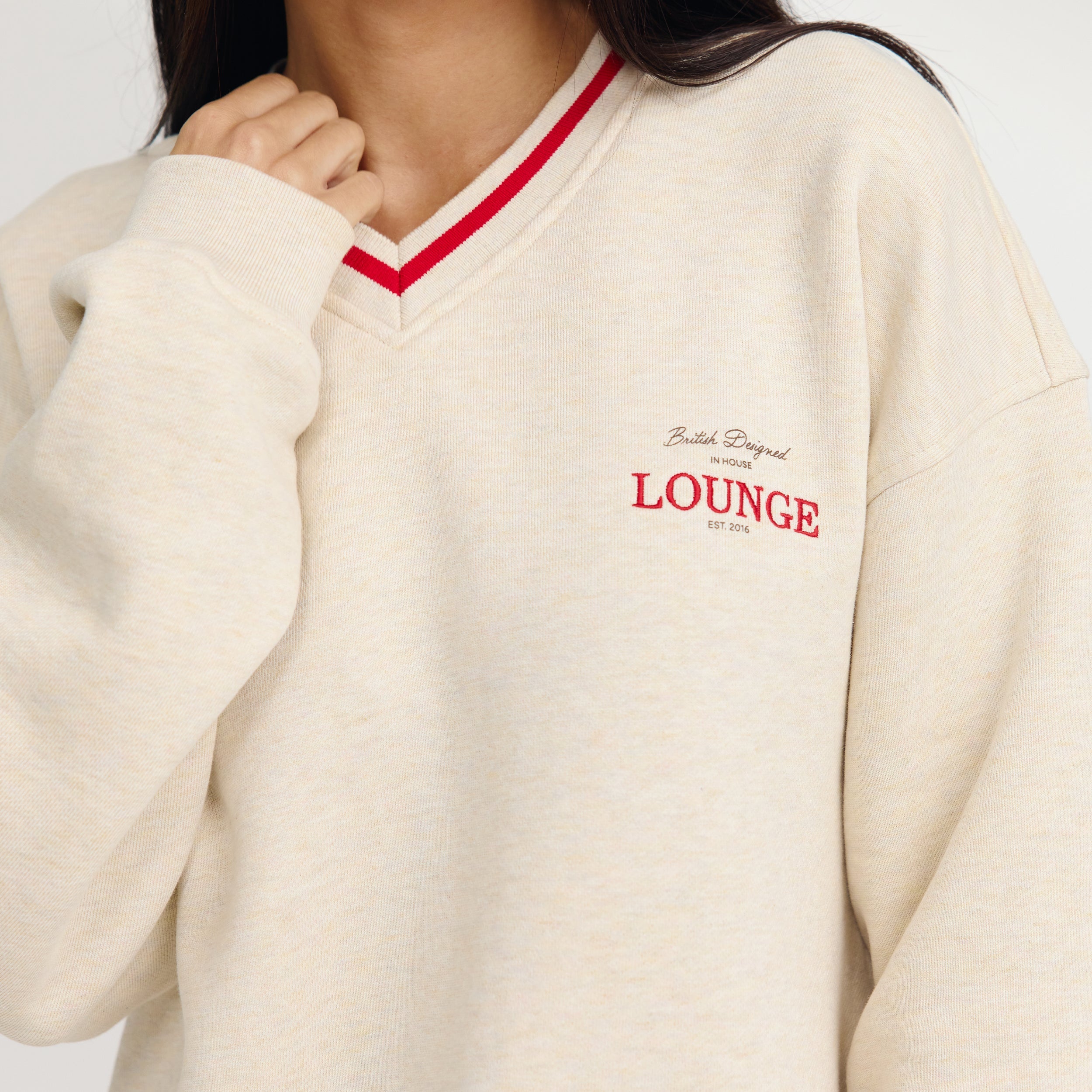 V-Neck Pullover | V-Neck Pullover - Haferflocken