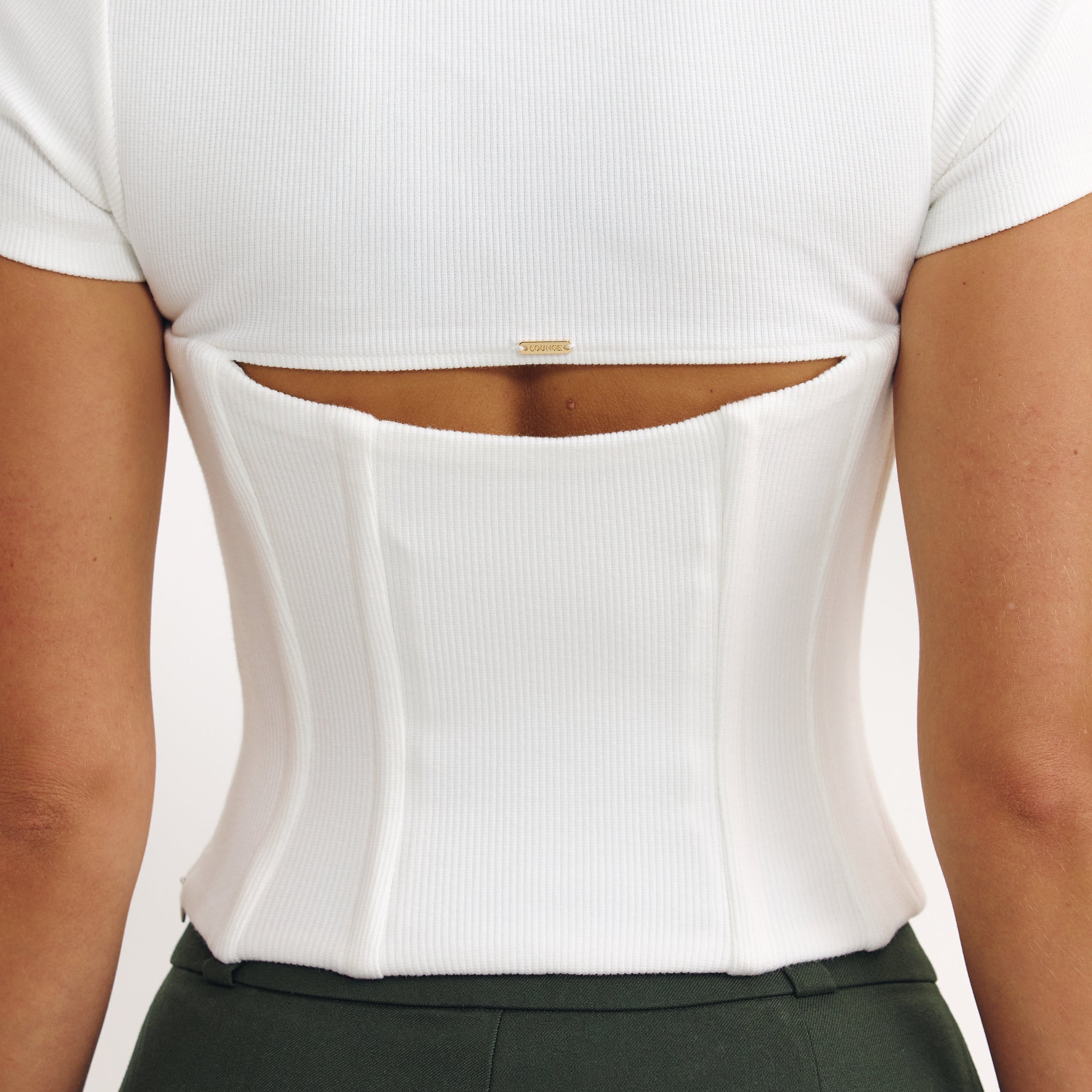 Korsett-T-Shirt | Korsett-T-Shirt - Weißgrau