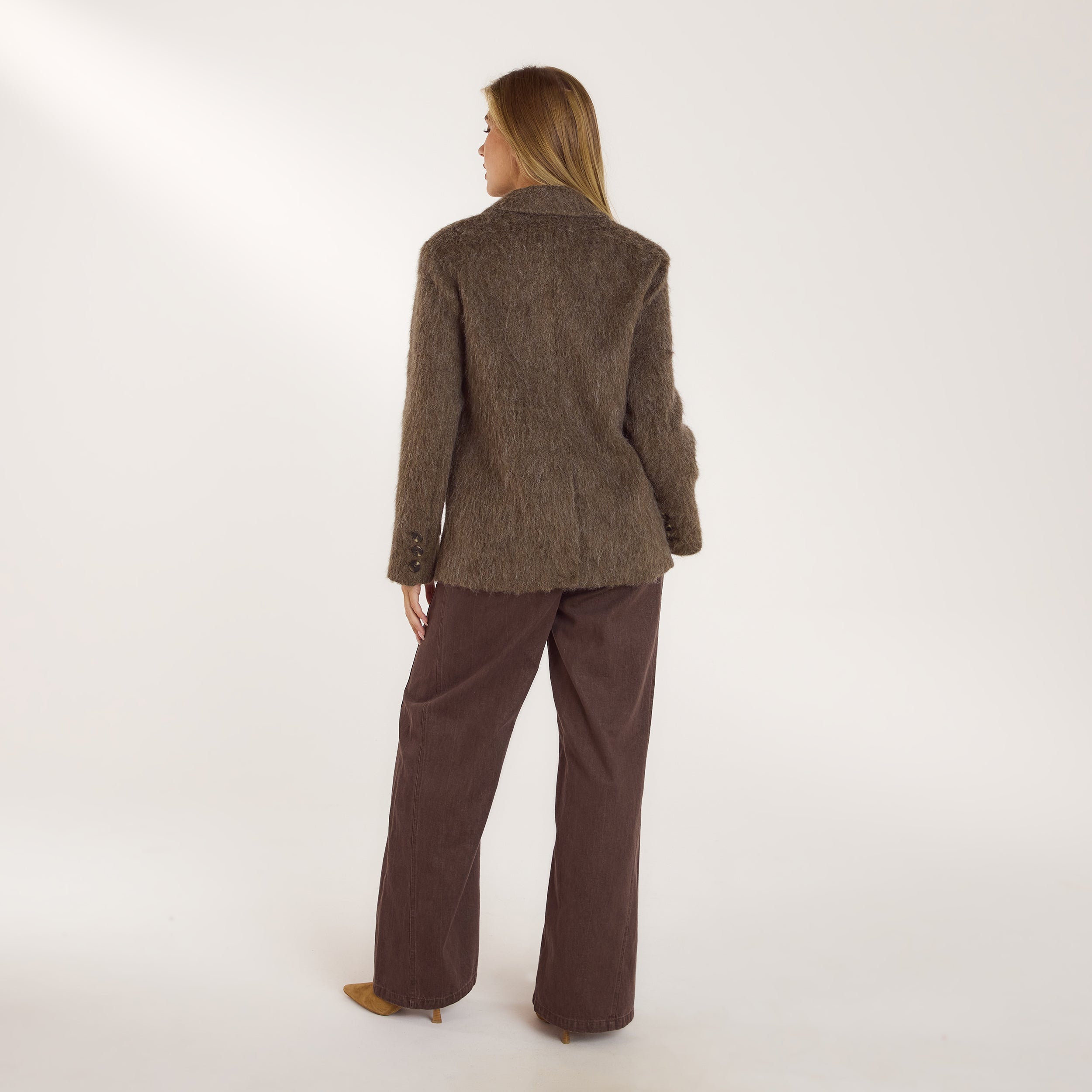 Oversize Blazer aus Wollgemisch | Oversize Blazer aus Wollgemisch - Hellbraun