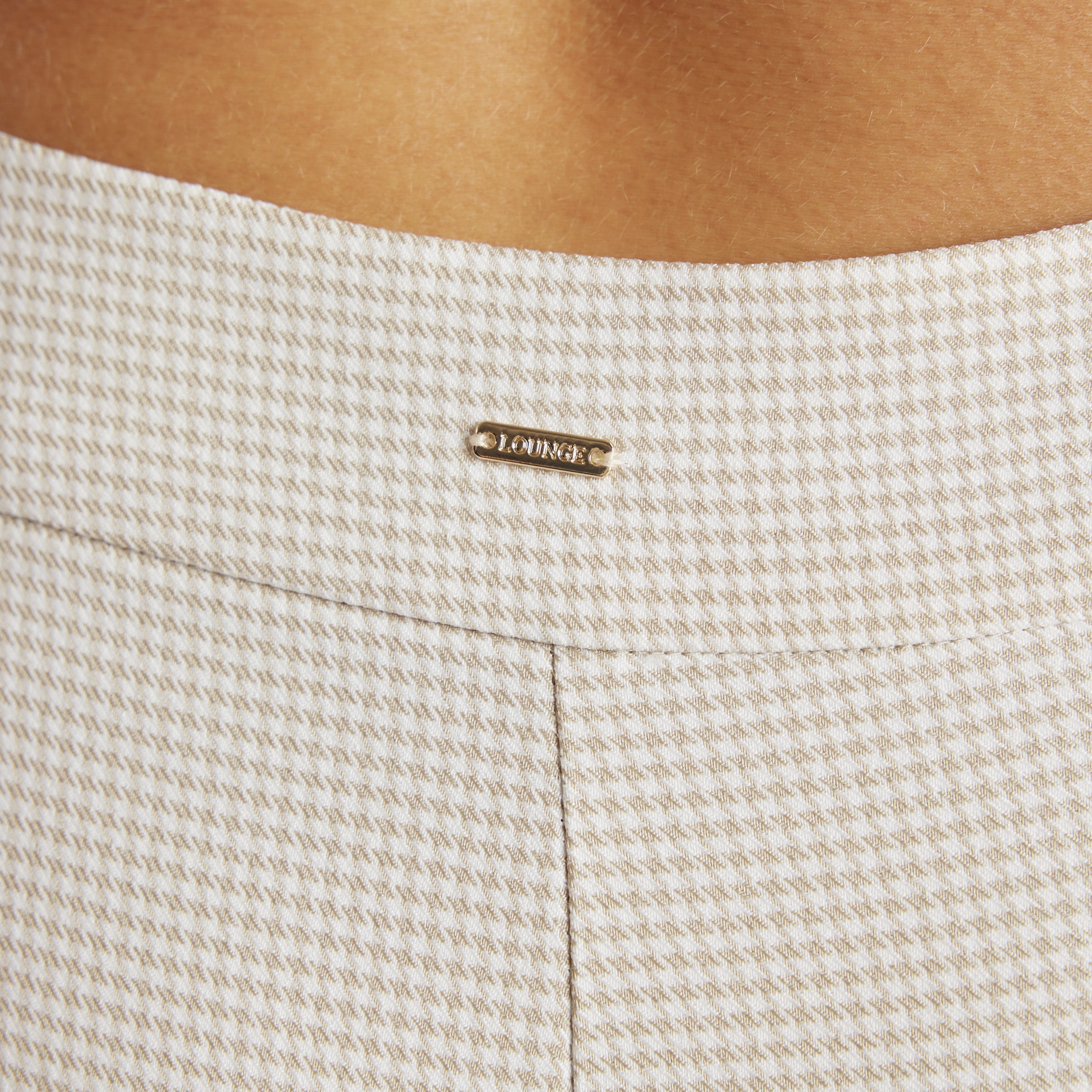 Capri-hose mit Hahnentrittmuster | Capri-hose mit Hahnentrittmuster - Beige