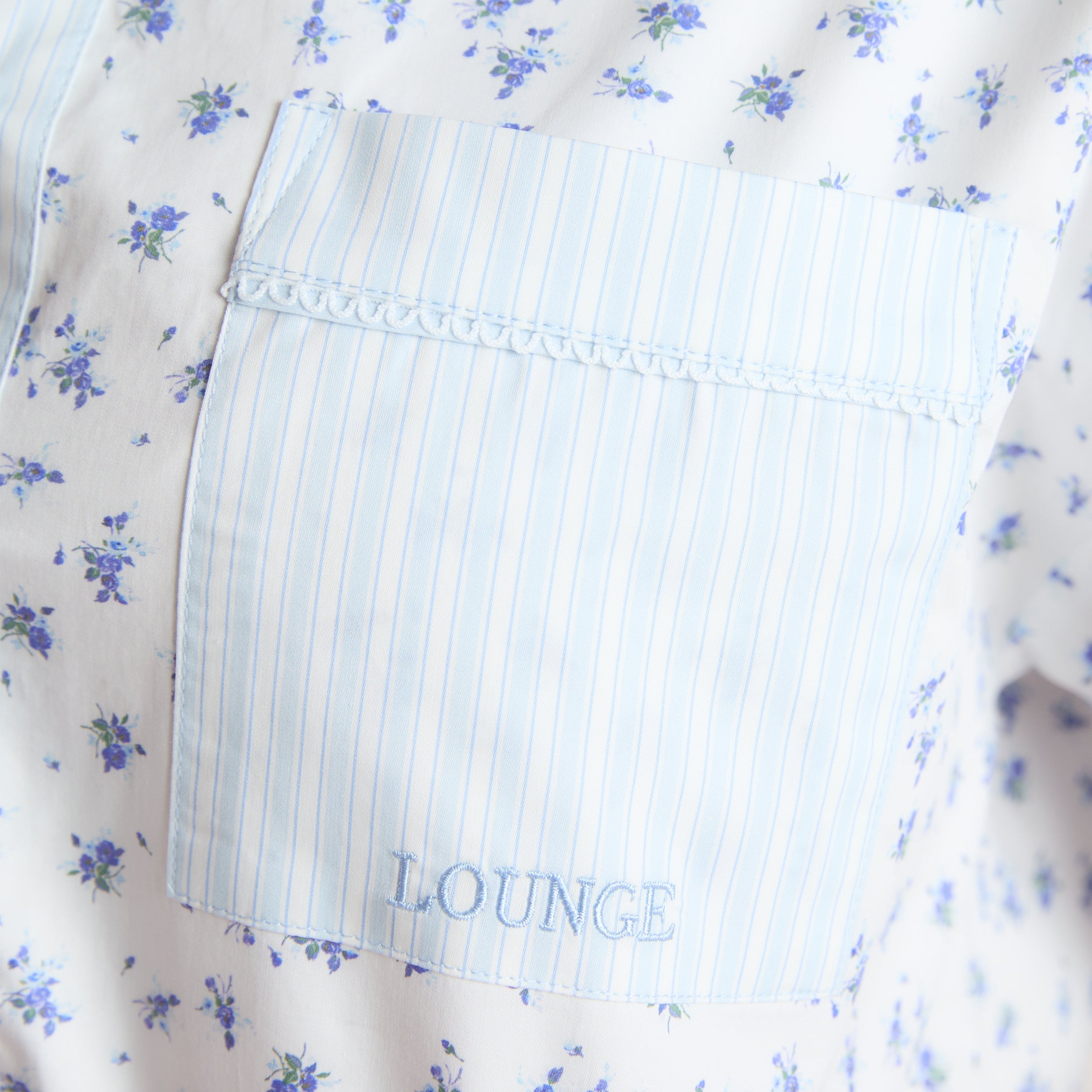 Bloom & Stripe Kurzärmeliges Pyjamahemd | Bloom & Stripe Kurzärmeliges Pyjamahemd - Blau