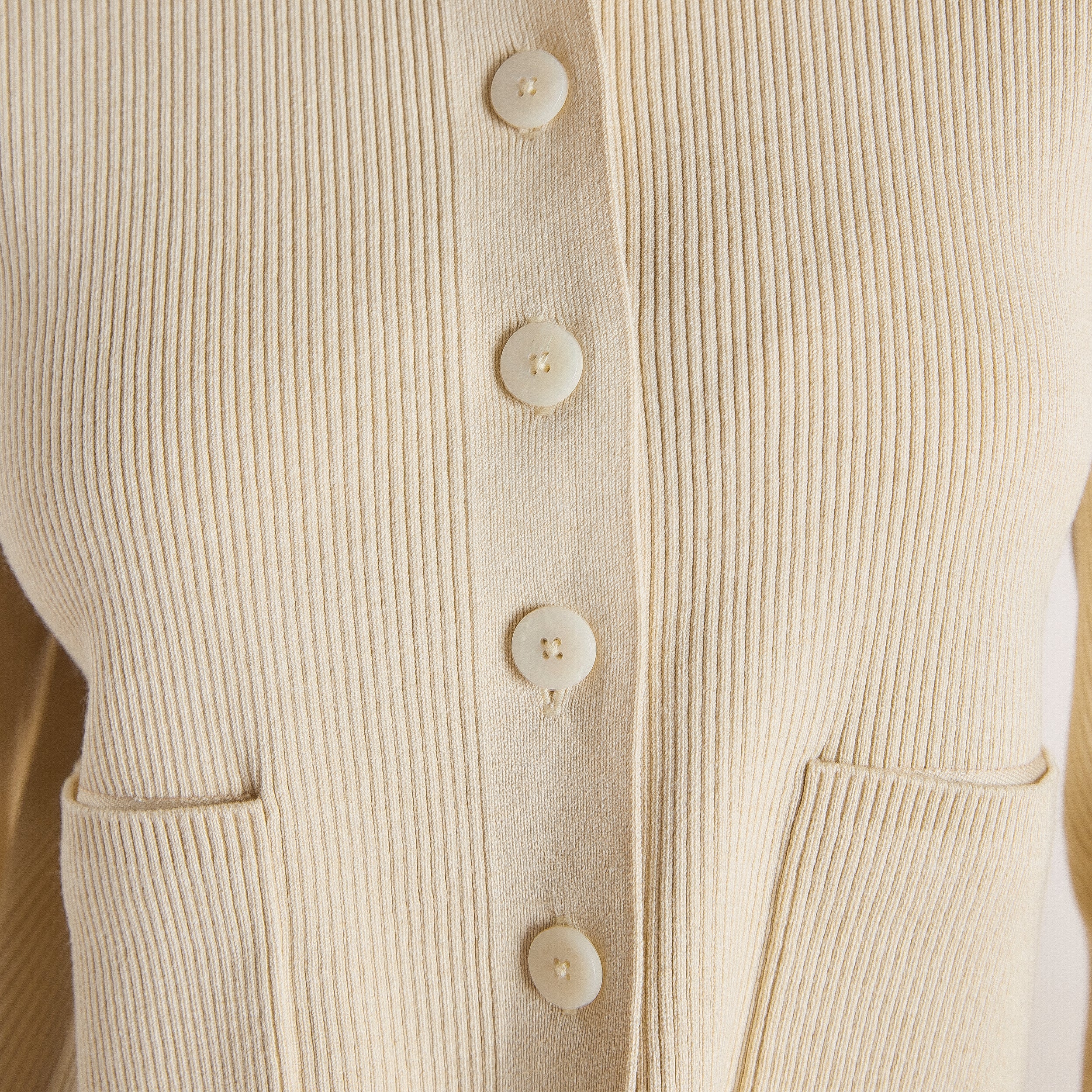 Gestricktes, Übergroßes T-Shirt | Gestricktes, Übergroßes T-Shirt - Crèmefarbe