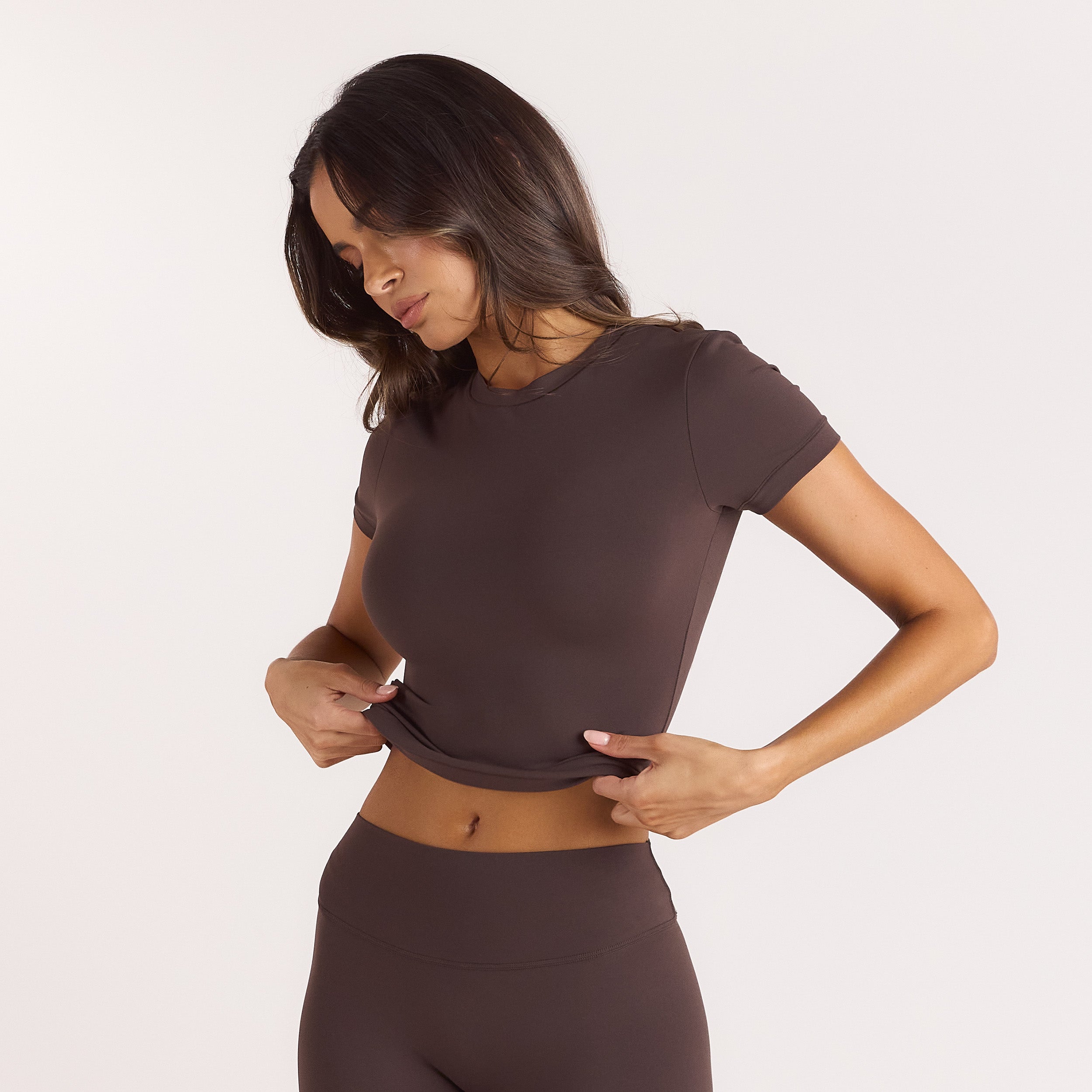 ContourSoft™ Kurzärmeliges T-Shirt | ContourSoft™ Kurzärmeliges T-Shirt - Dunkle Schokolade