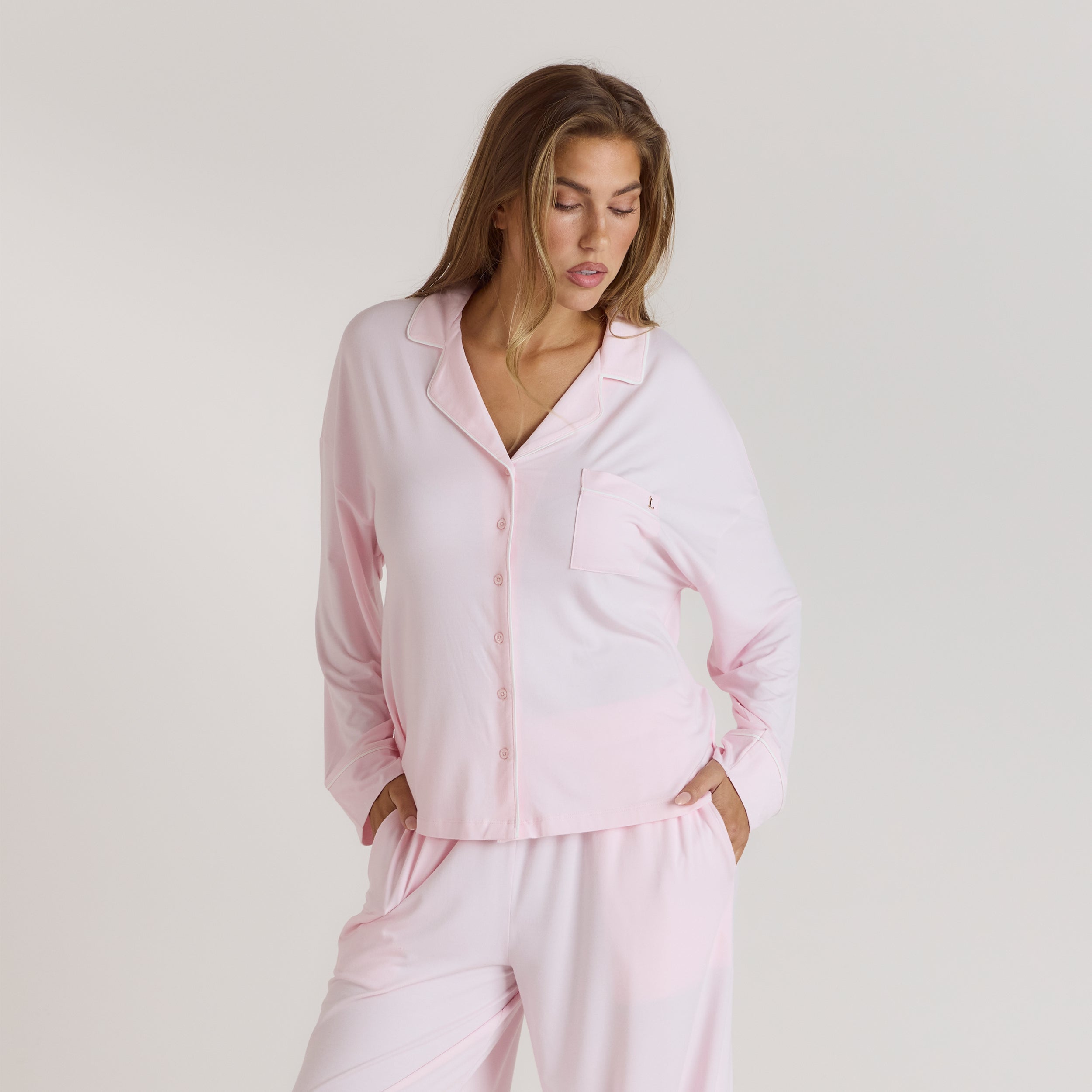 Modal Pyjamahemd | Modal Pyjamahemd - Rosa