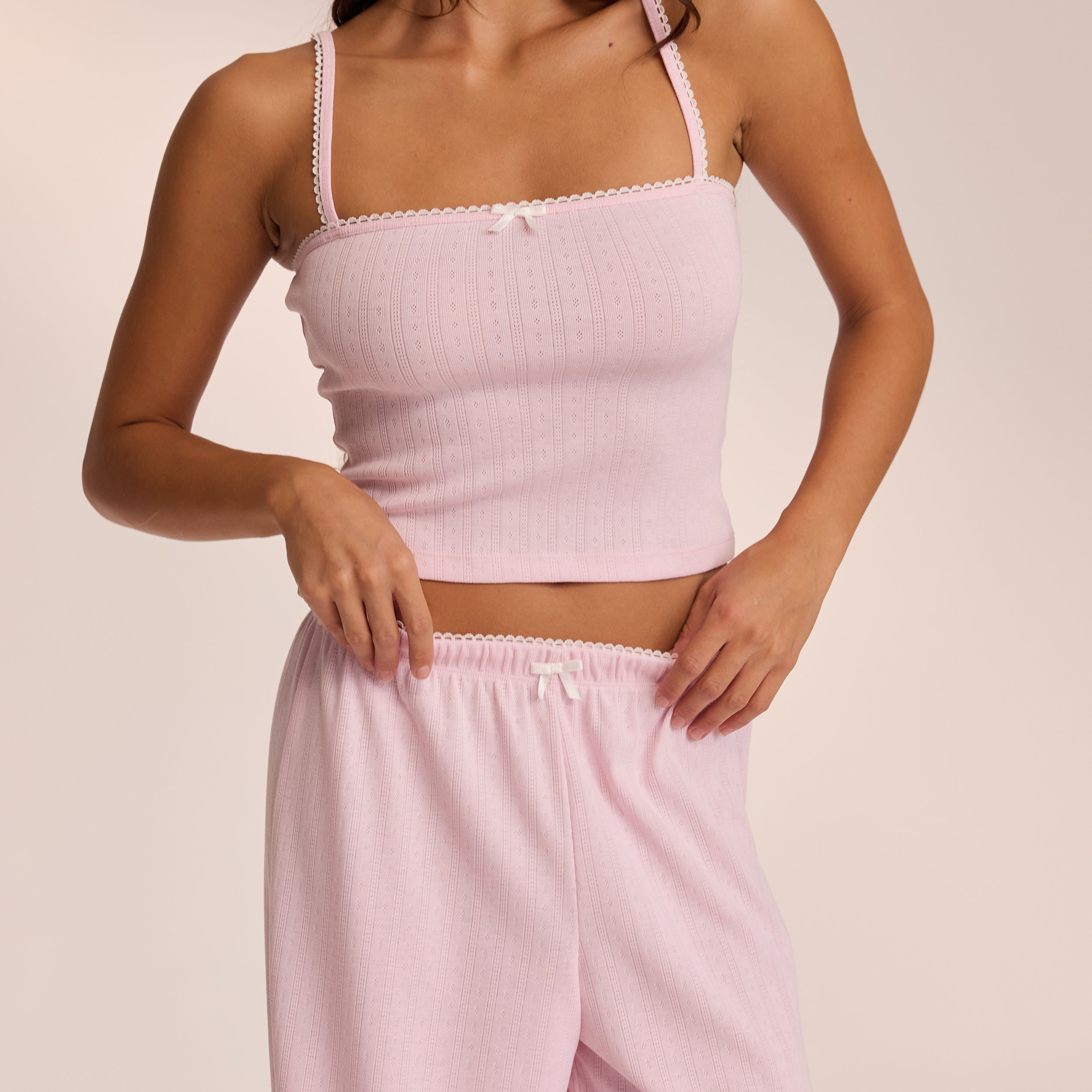 Pointelle Strappy Cami Pyjamatop | Ava, XS