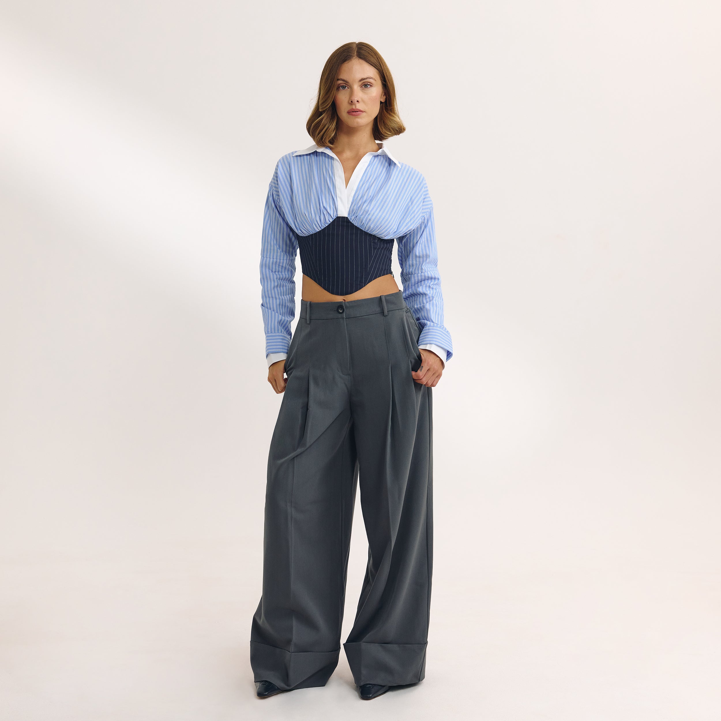 Langärmeliges Korset-Hemd | Langärmeliges Korset-Hemd - Blau