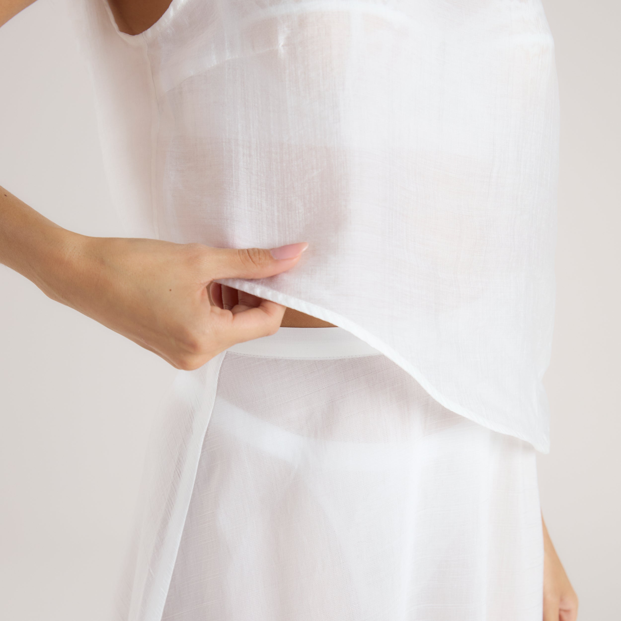 Transparentes Tank-Top | Transparentes Tank-Top - Weiß