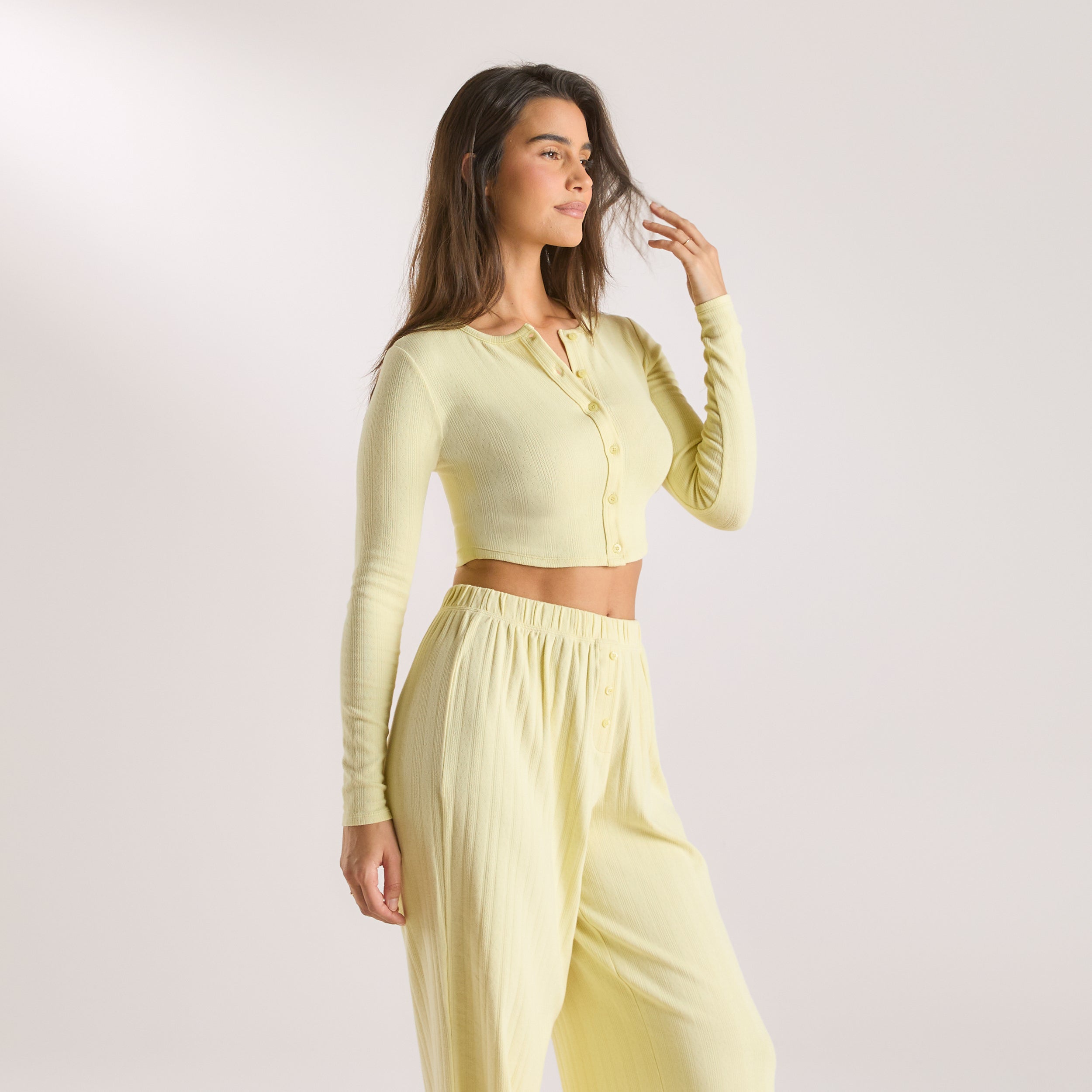 Pointelle Cardigan | Pointelle Cardigan - Butterblume