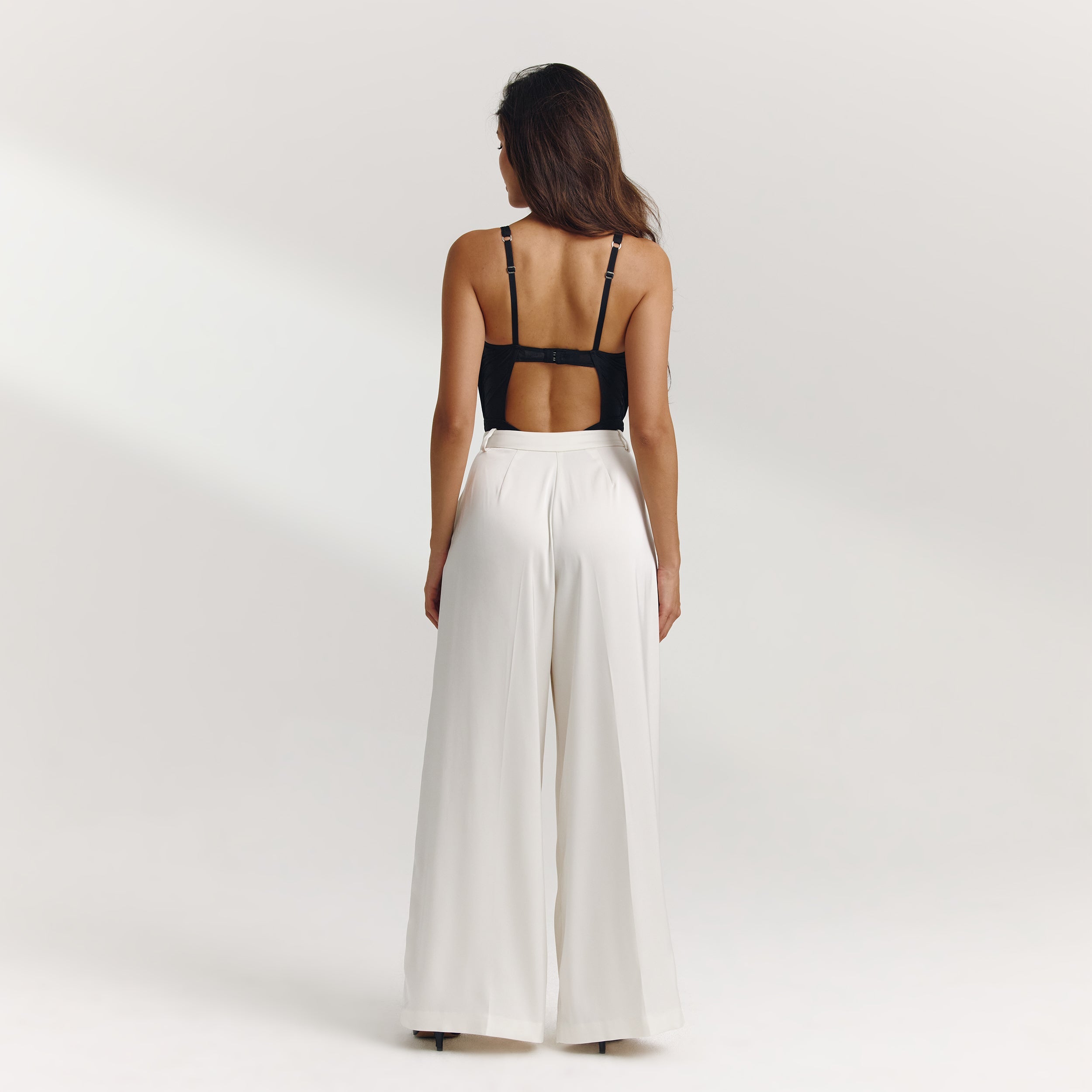 Geraffter Mesh-Body | Geraffter Mesh-Body - Schwarz