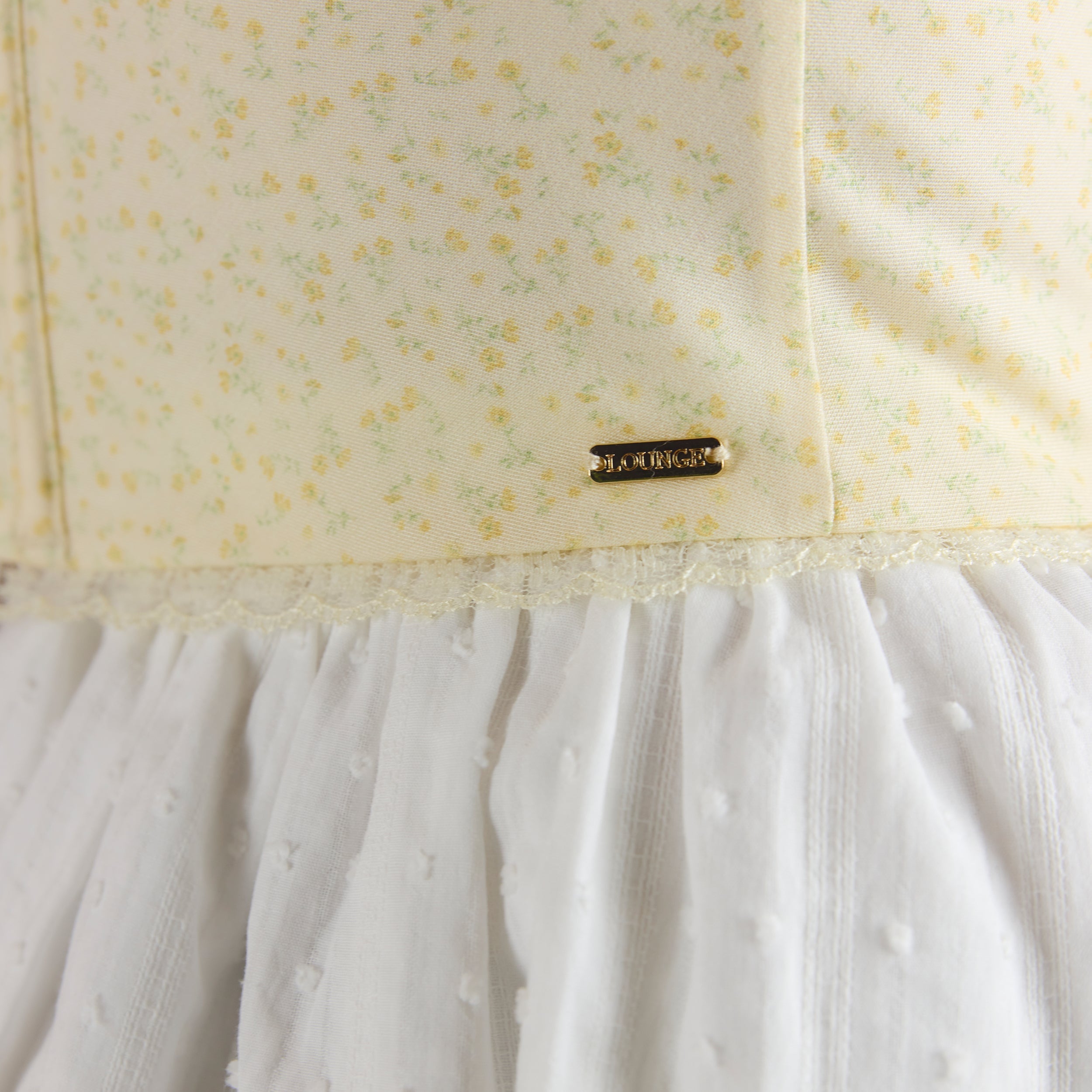 Korsetttop mit Spitzenbesatz | Korsetttop mit Spitzenbesatz - Florales Gelb