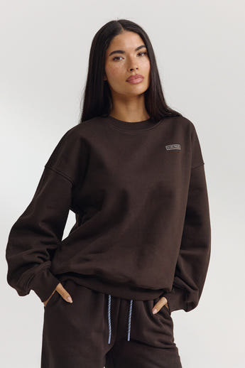 Oversized Pullover - Dunkle Schokolade