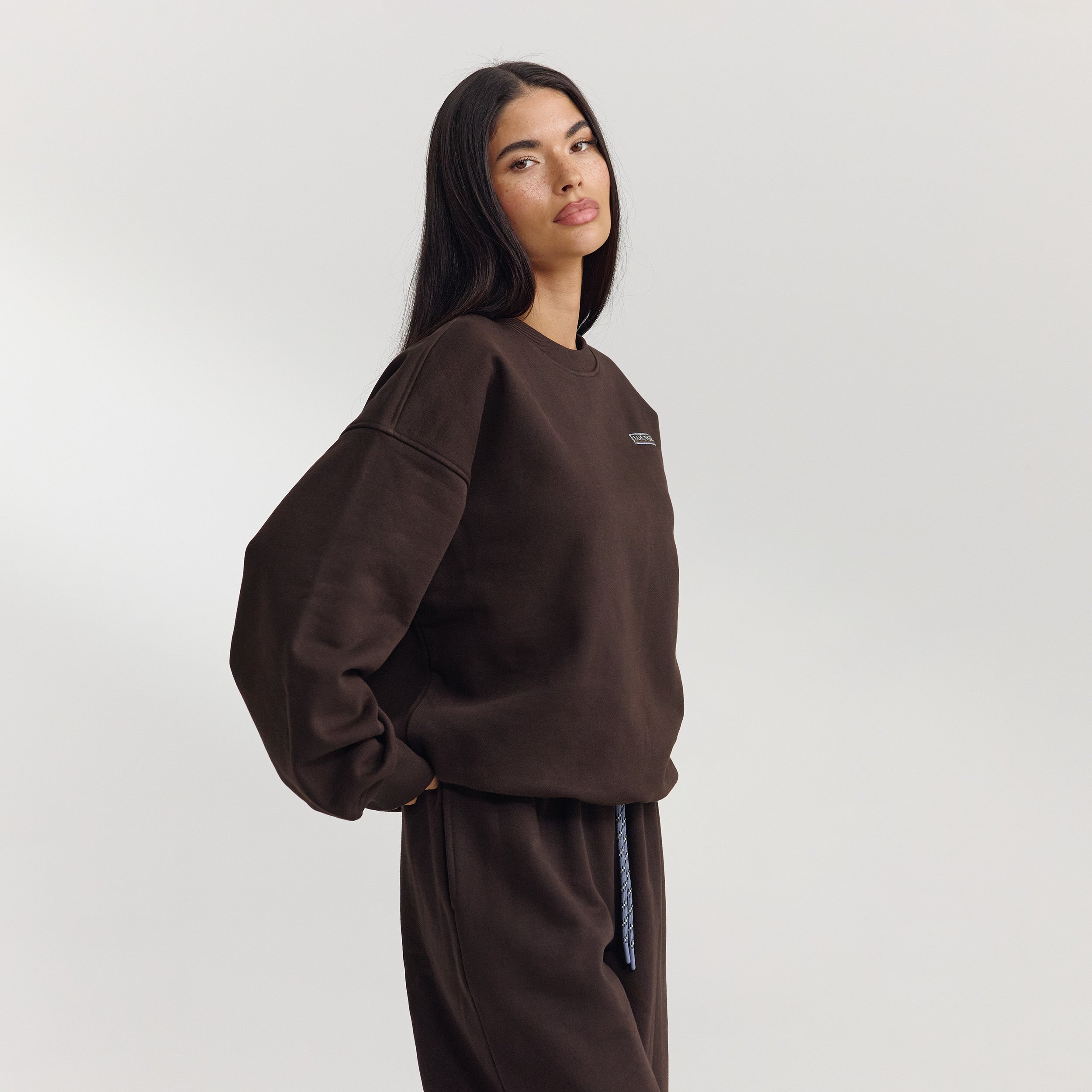 Oversized Pullover | Oversized Pullover - Dunkle Schokolade