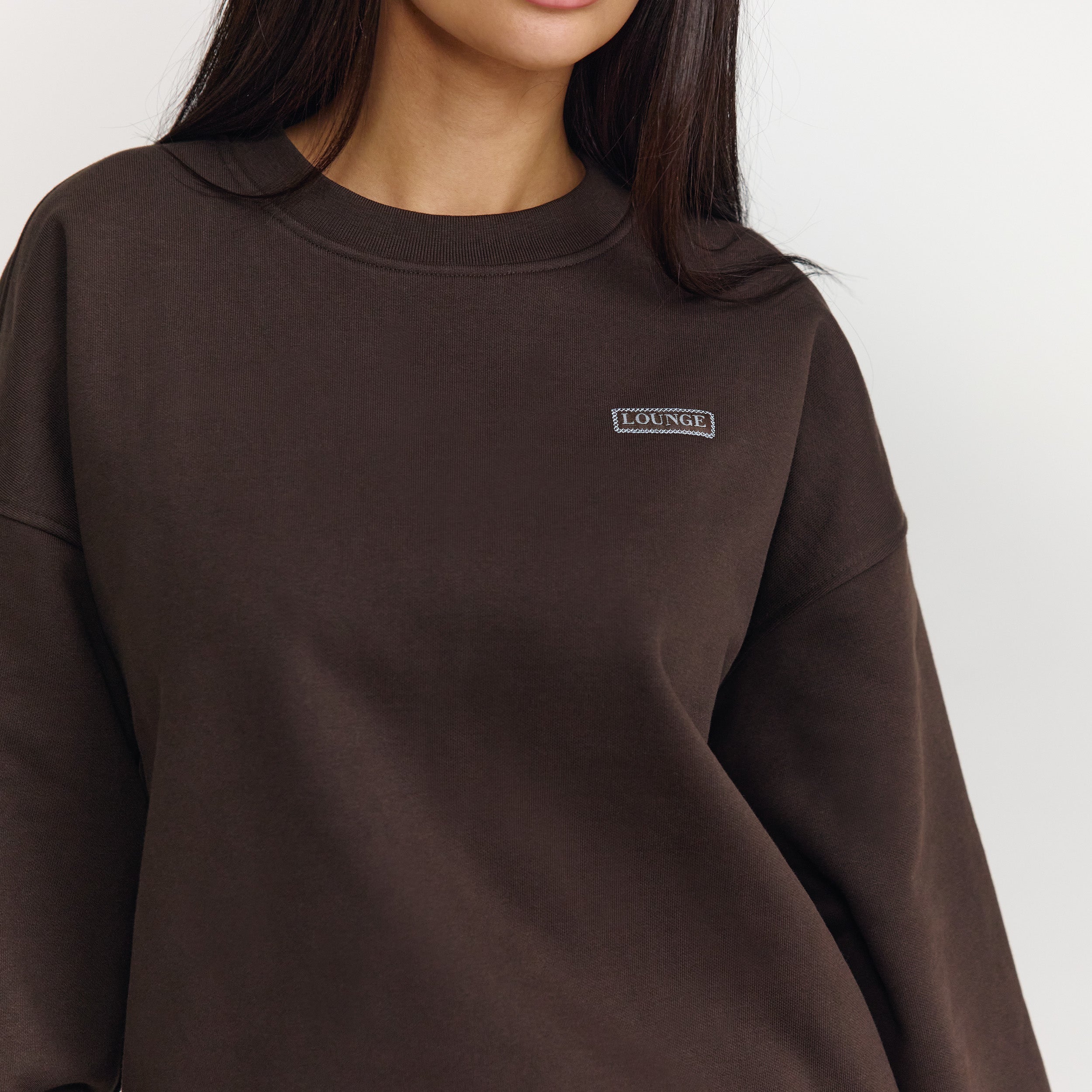 Oversized Pullover | Oversized Pullover - Dunkle Schokolade