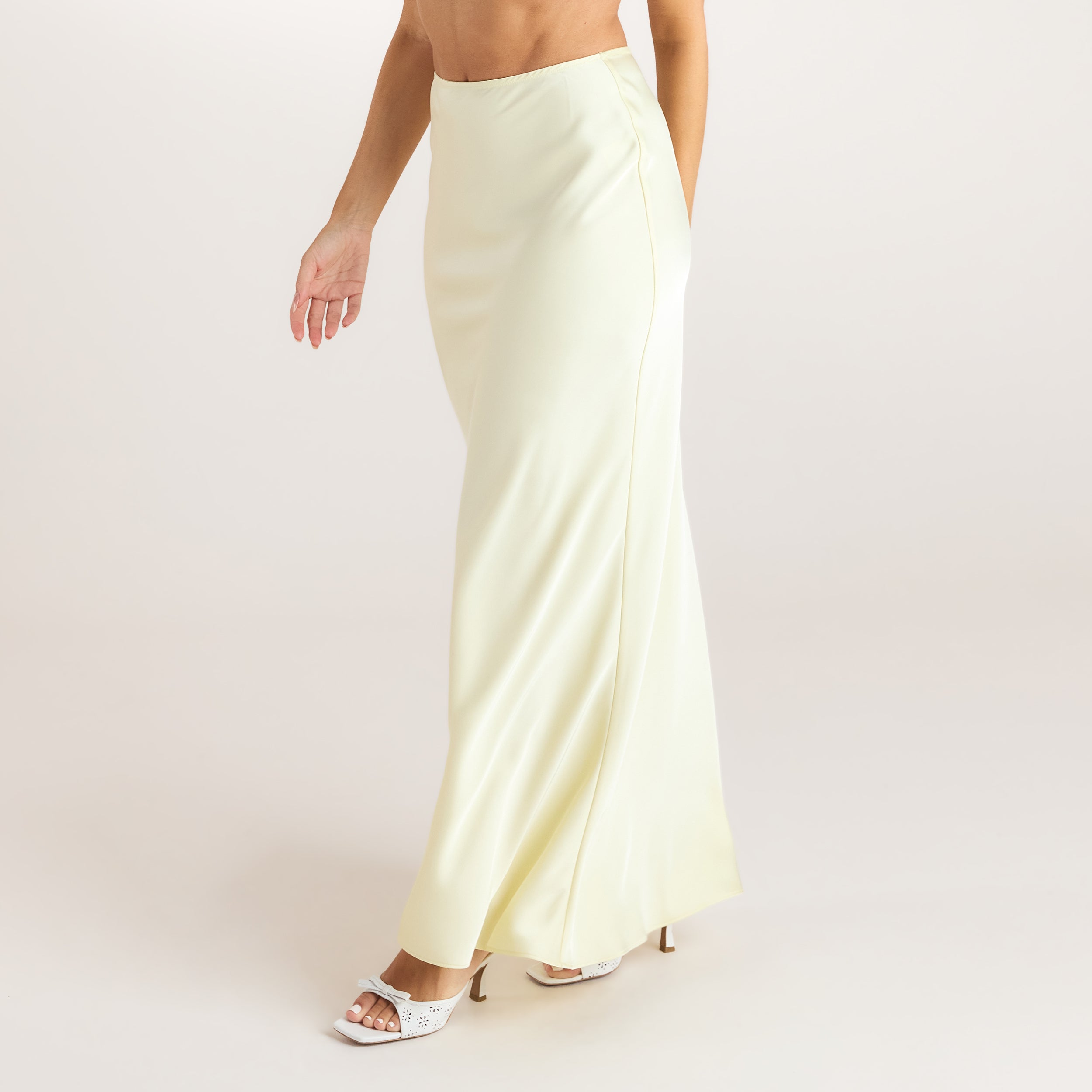 Satin-Maxirock | Satin-Maxirock - Zitrone
