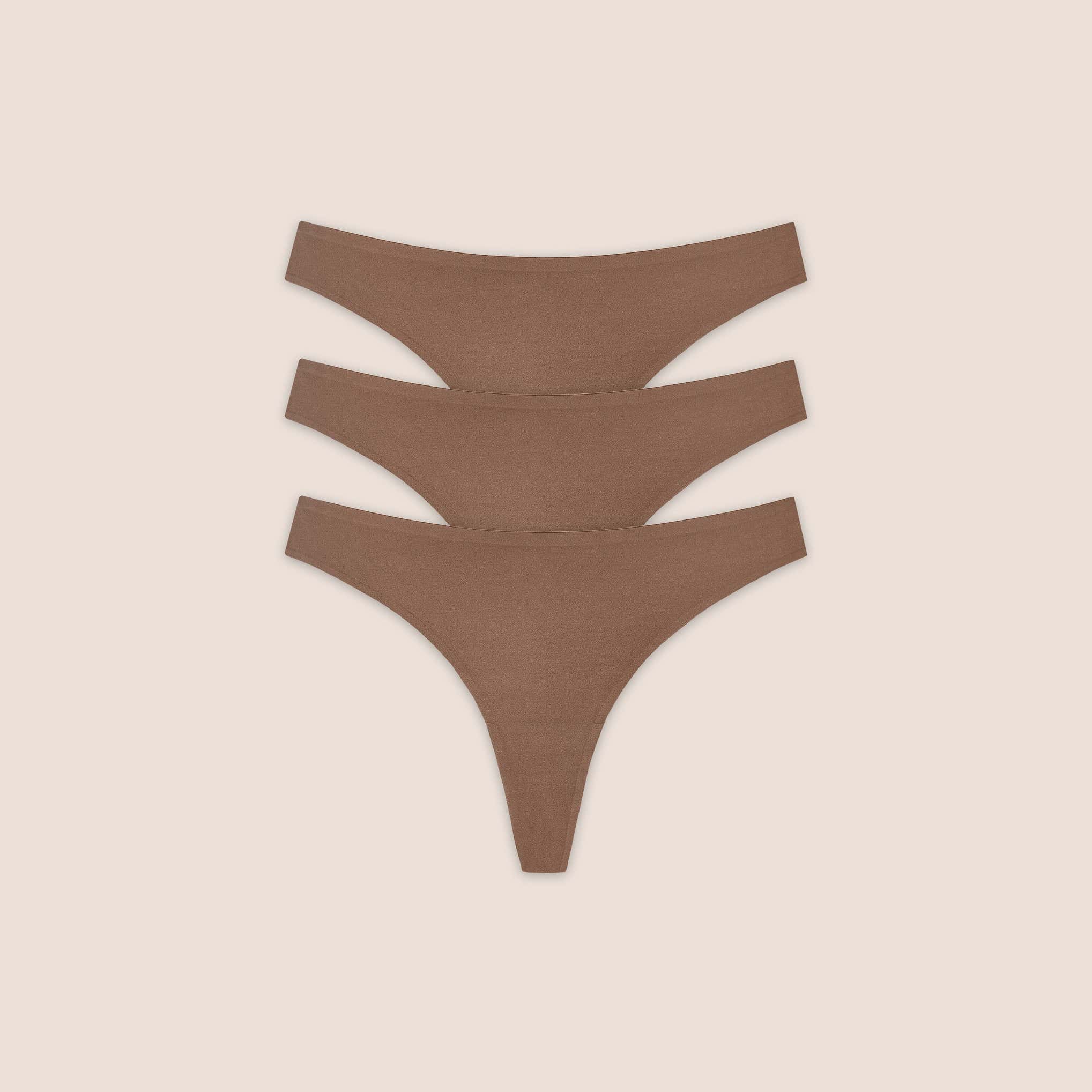 Snug String Nahtlose Strings (3er-Pack) - Kastanienbraun