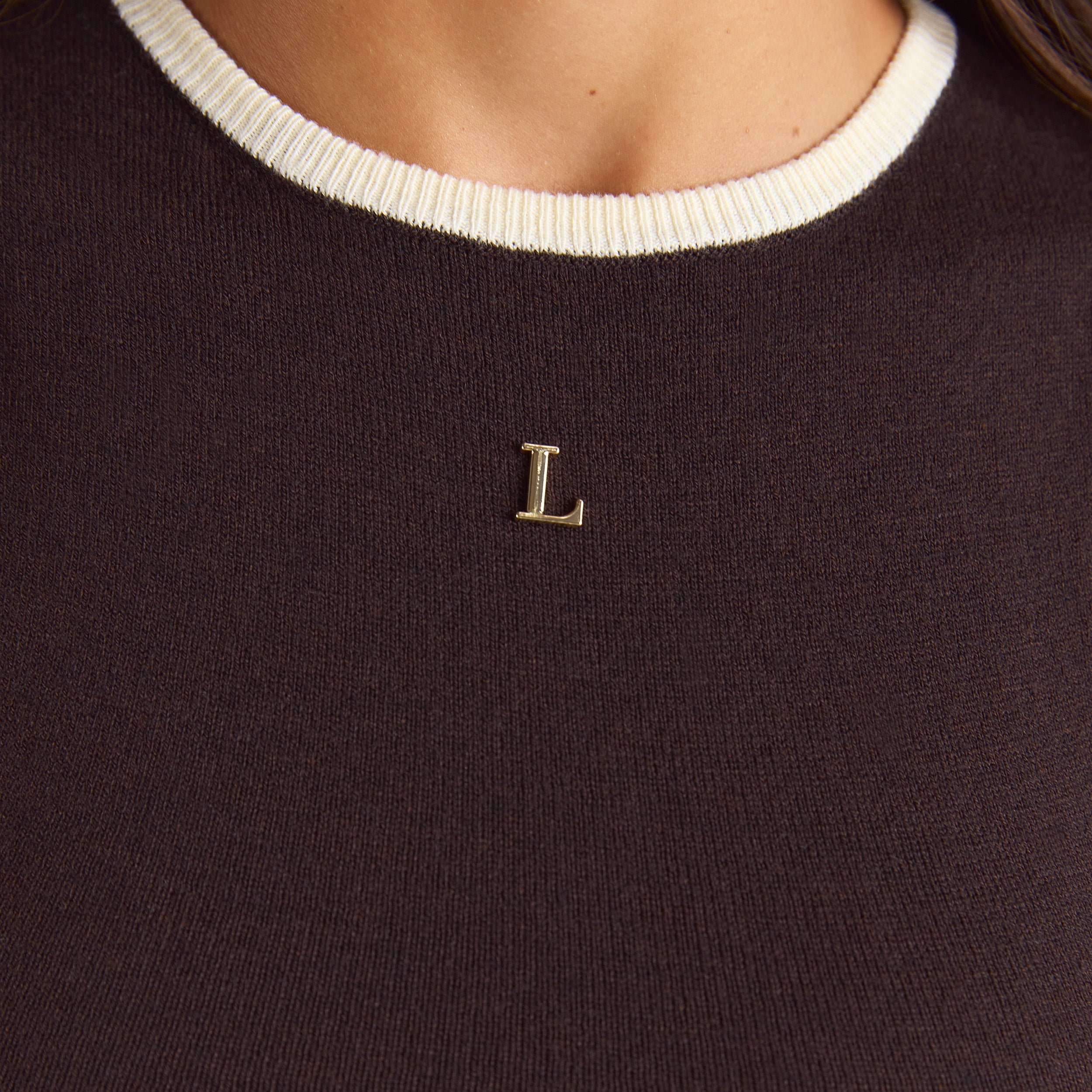 Strick-Vest Top | Strick-Vest Top - Schokolade