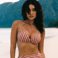 Sunstripe Bikini Bralette - Retro-Streifen